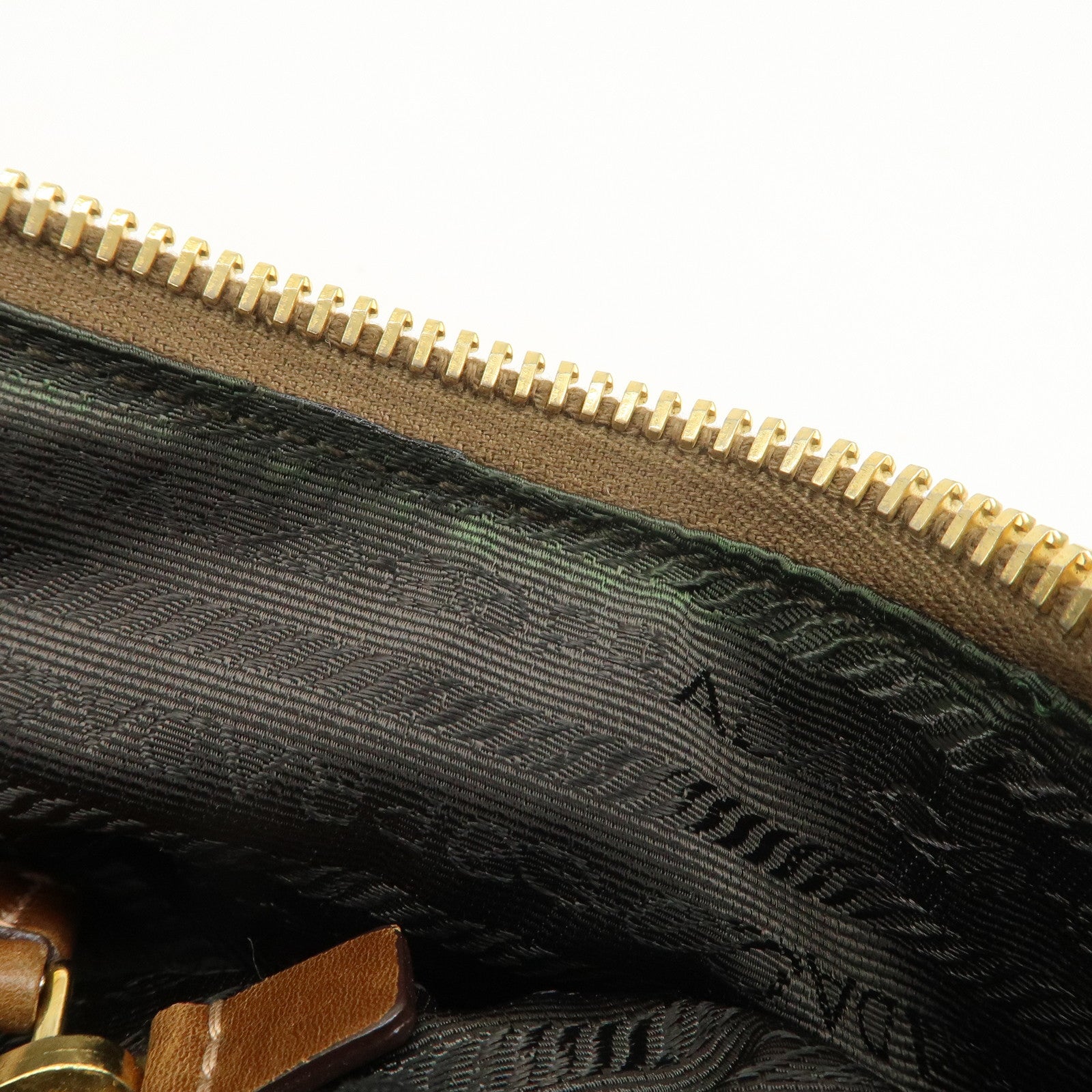 PRADA Triangle Logo Nylon Leather Crossbody Shoulder Bag Khaki