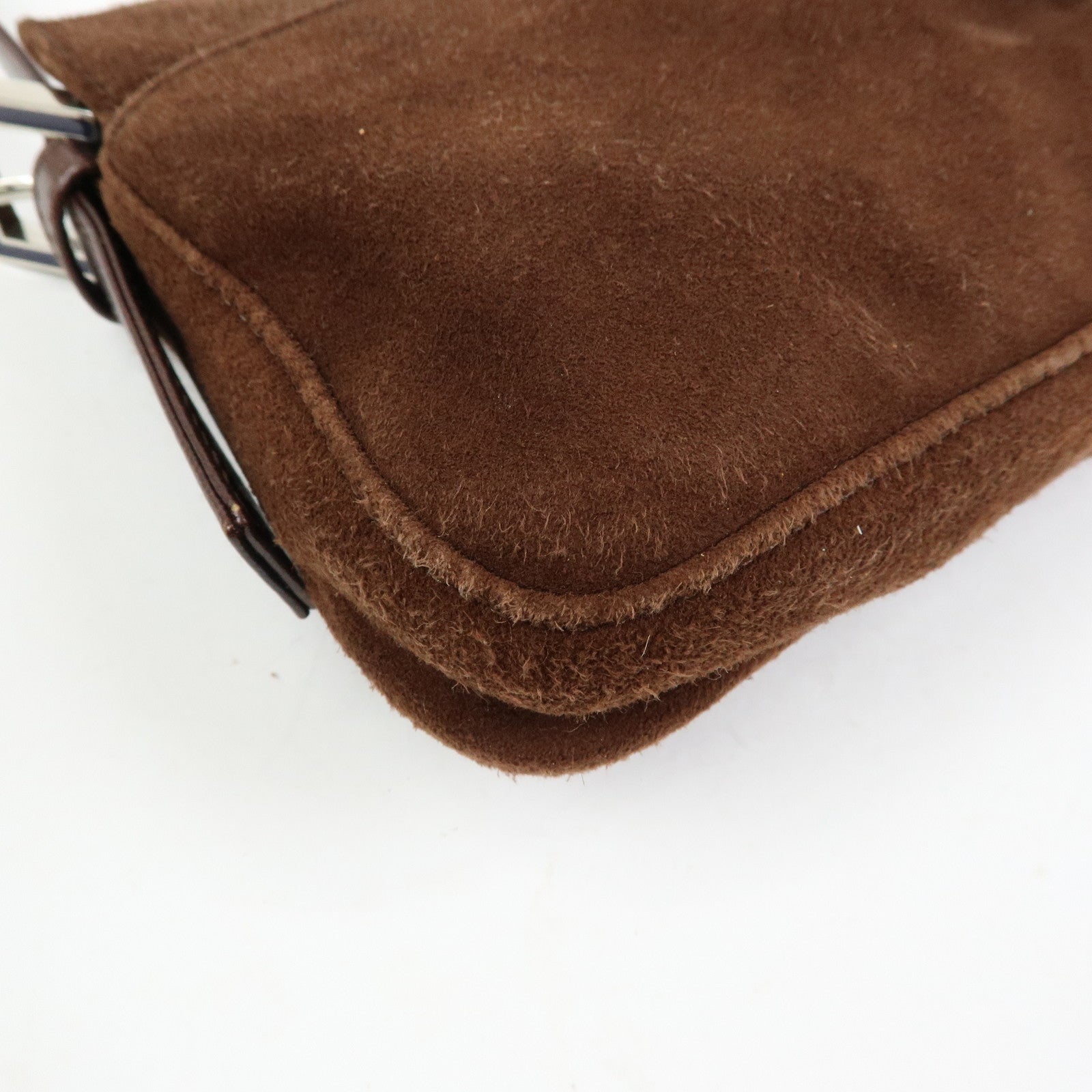 FENDI Suede Leather Shoulder Bag Hand Bag Brown 26568