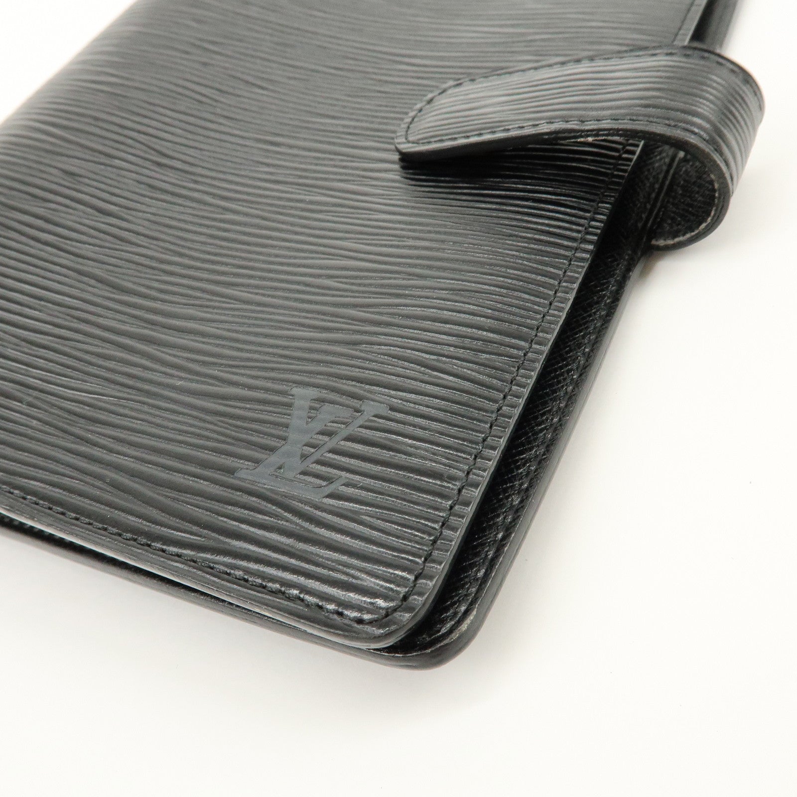 Louis Vuitton Epi Leather Agenda MM Planner Cover Noir Black R20042