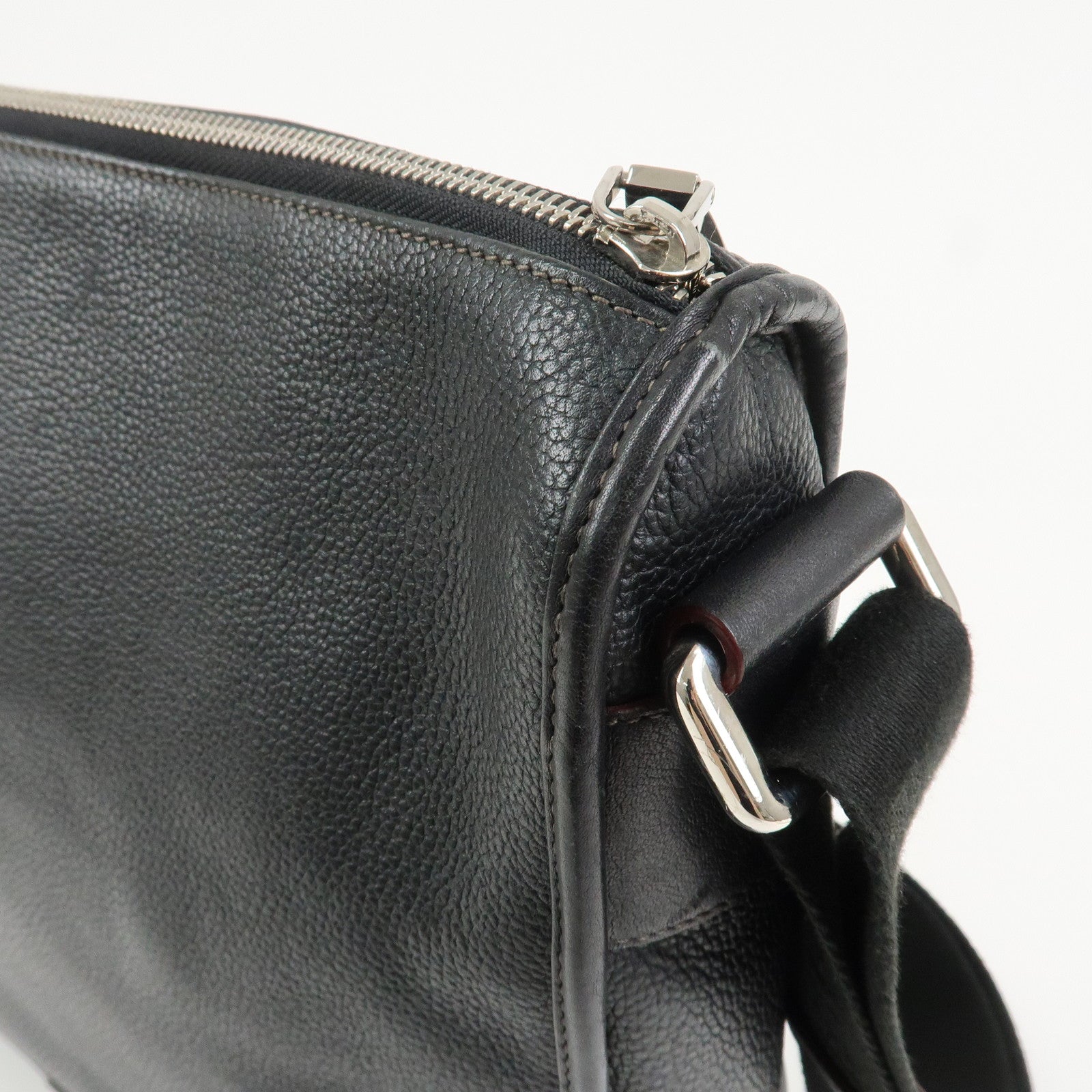 LOEWE Anagram Leather Shoulder Bag Crossbody Bag Black