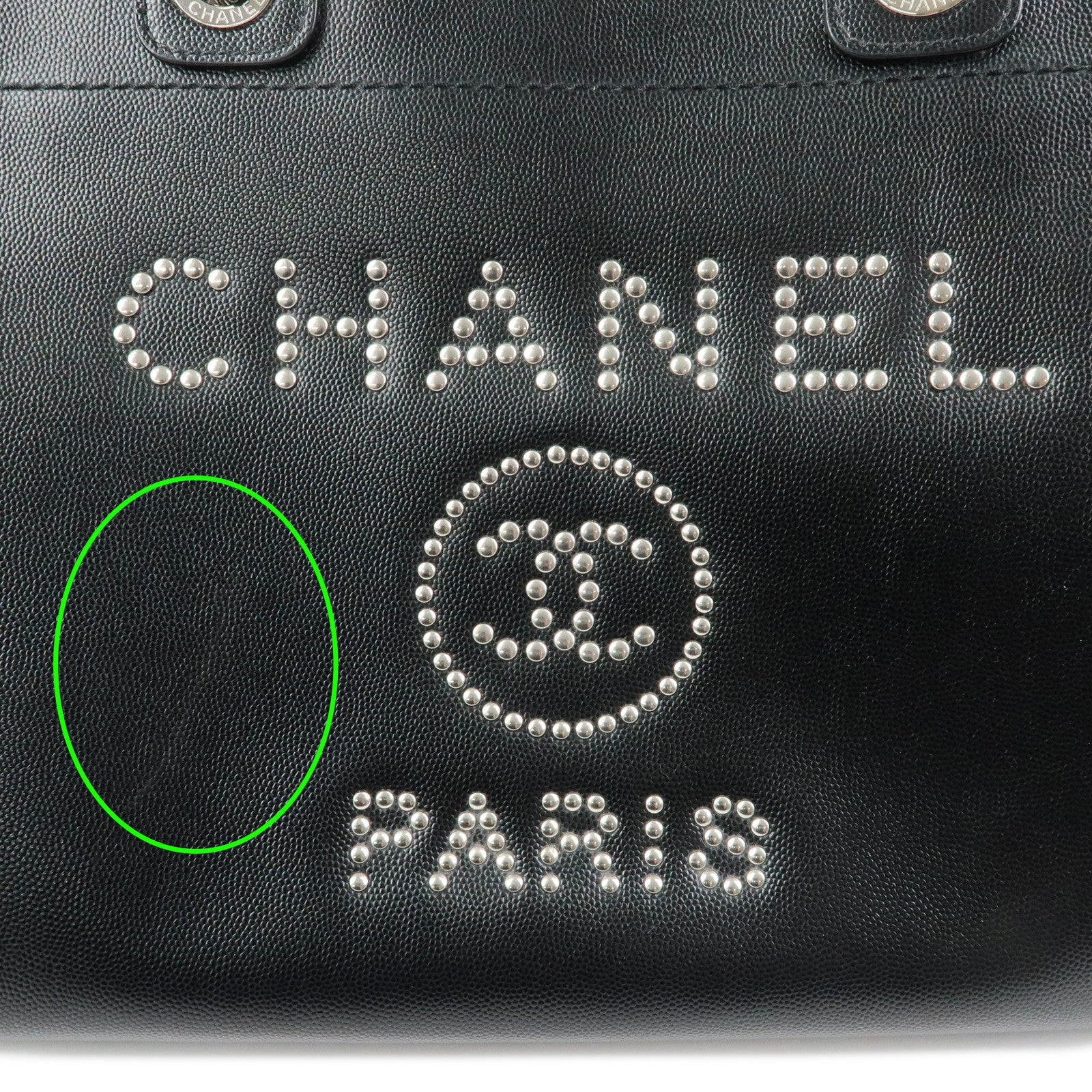 CHANEL Deauville MM Caviarskin 2Way Bag Shoulder Bag Black A57069