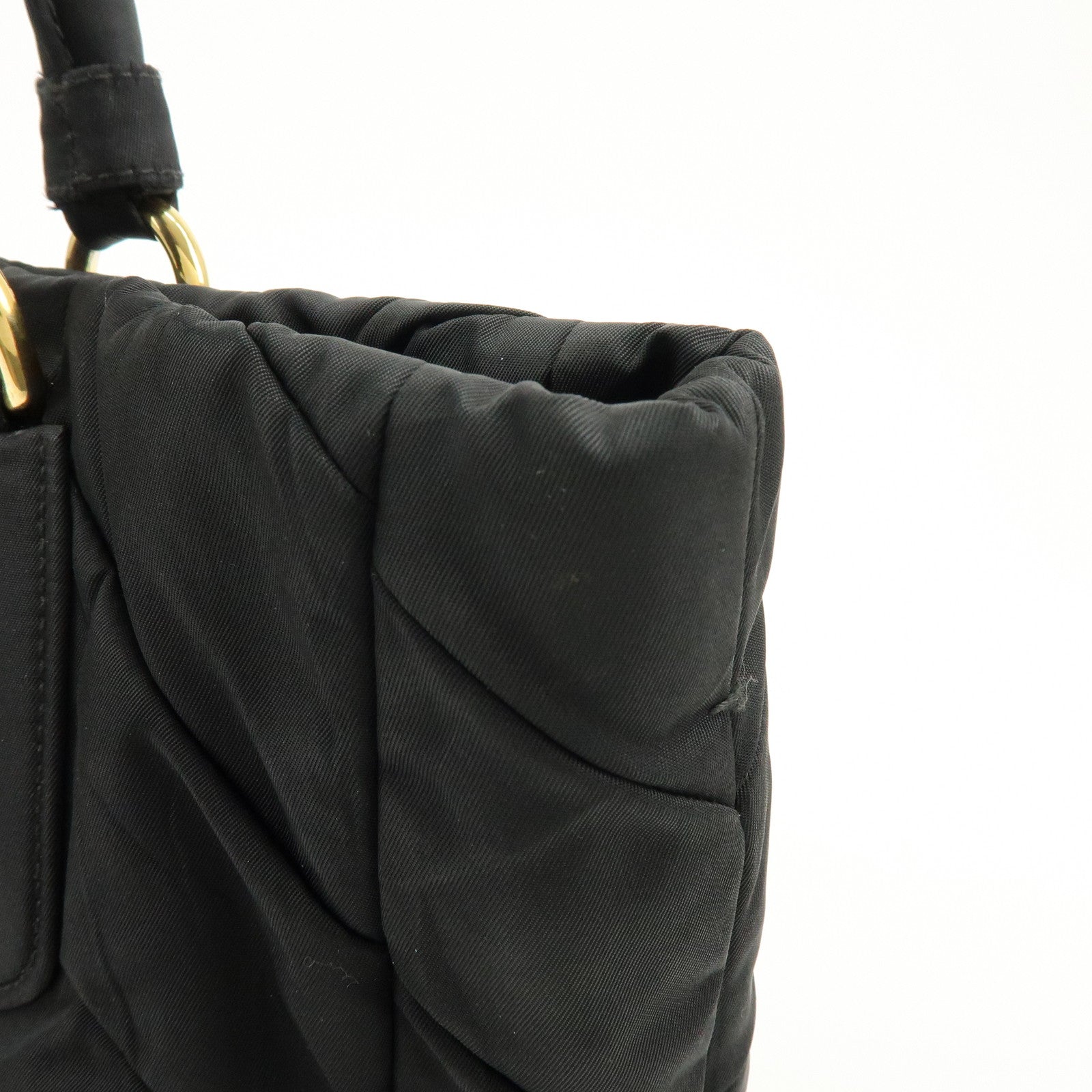 PRADA Nylon 2Way Bag Hand Bag Shoulder Bag Black BN1593