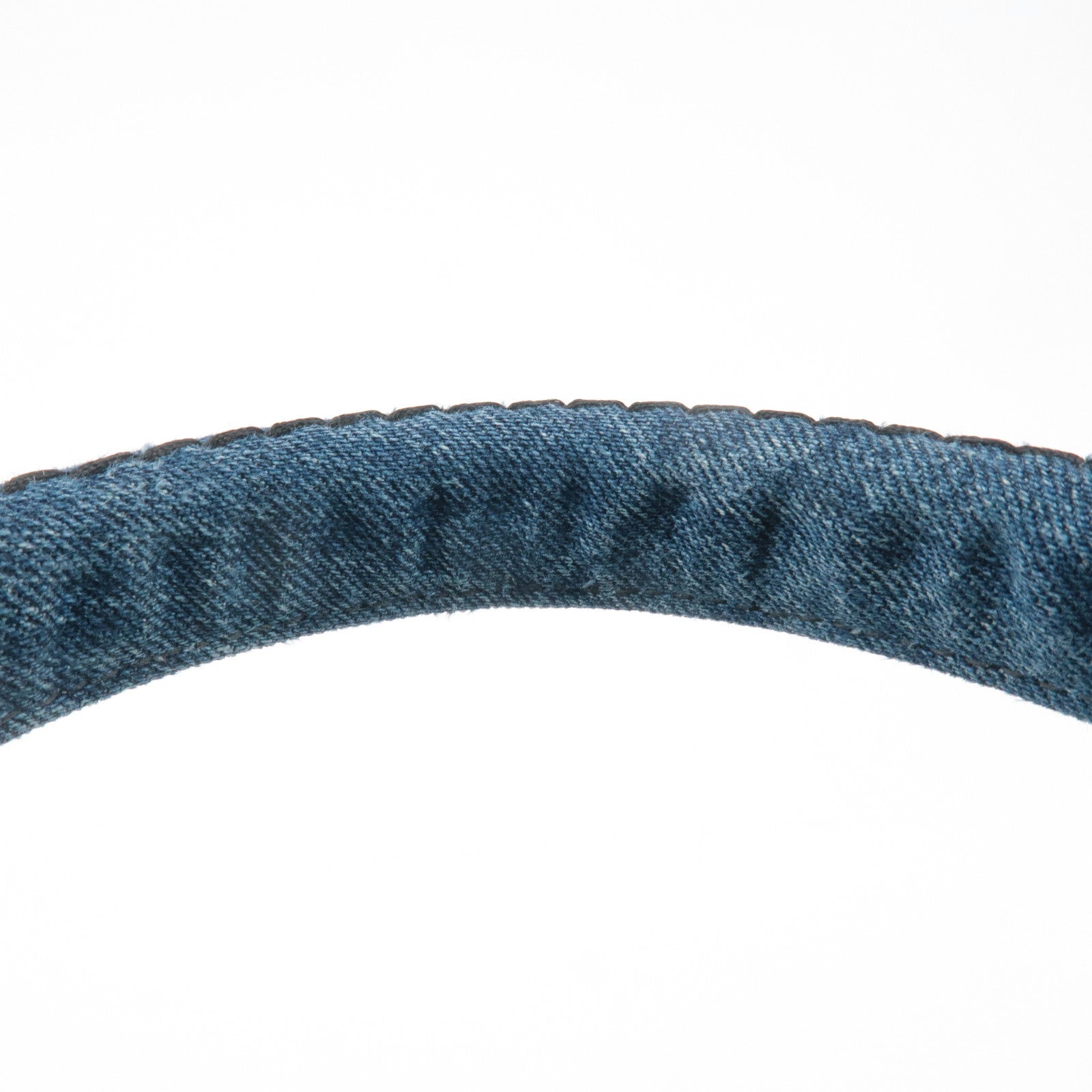 PRADA Triangle Logo Canapa Canvas Denim Hand Bag Navy B1877B Used