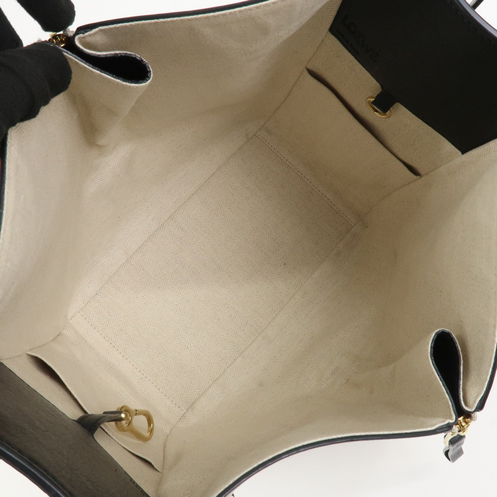 LOEWE Anagram Hammock Small Shoulder Bag Crossbody Bag Beige Black