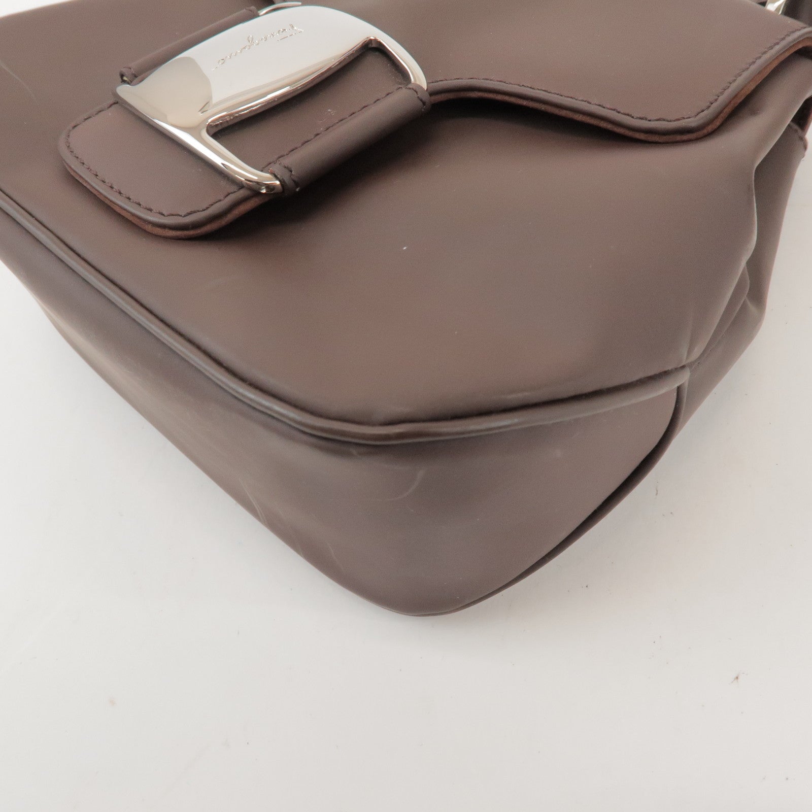Ferragamo Vara Leather Shoulder Bag Crossbody Bag Brown