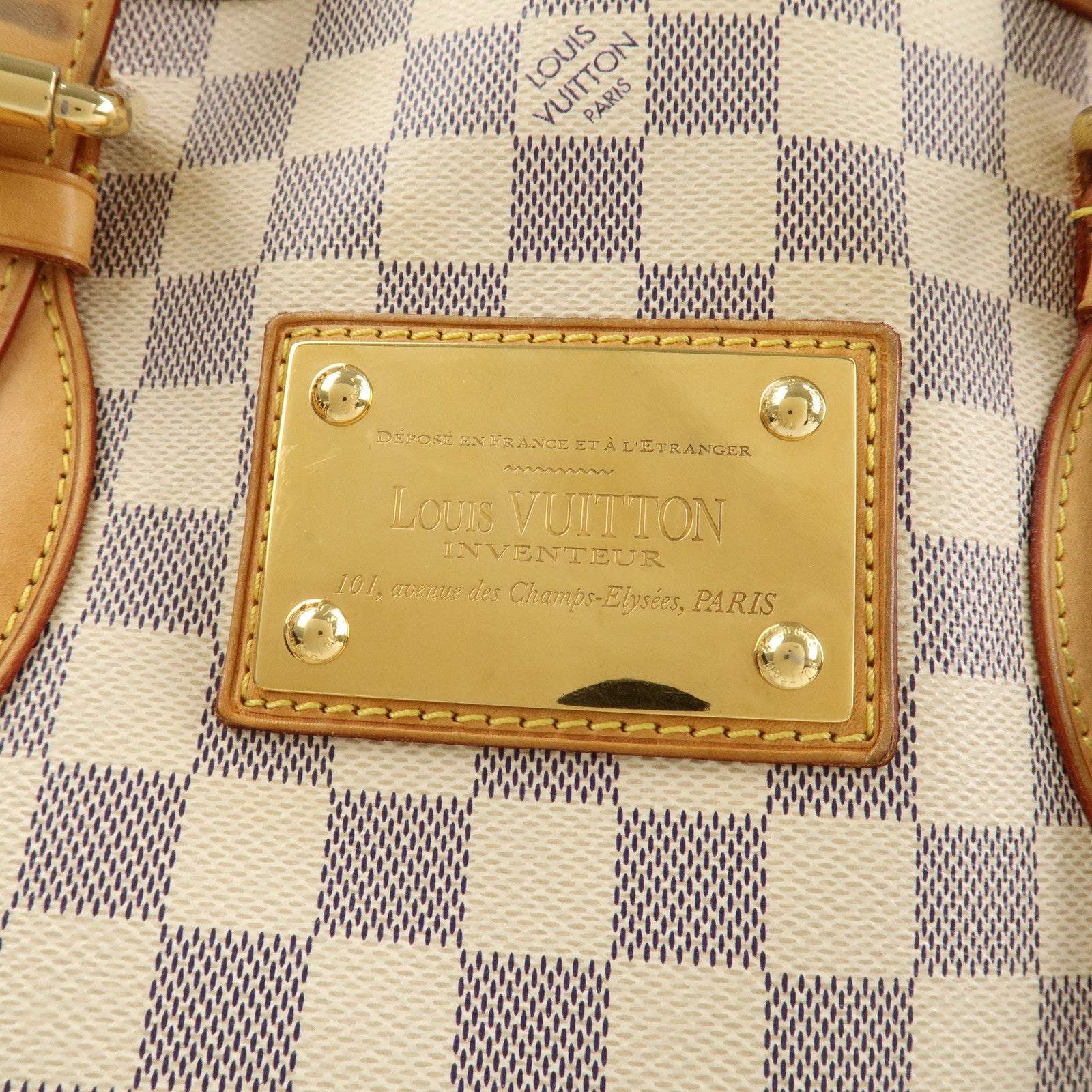 Louis Vuitton Damier Azur Hampstead MM Canvas Hand Bag N51206