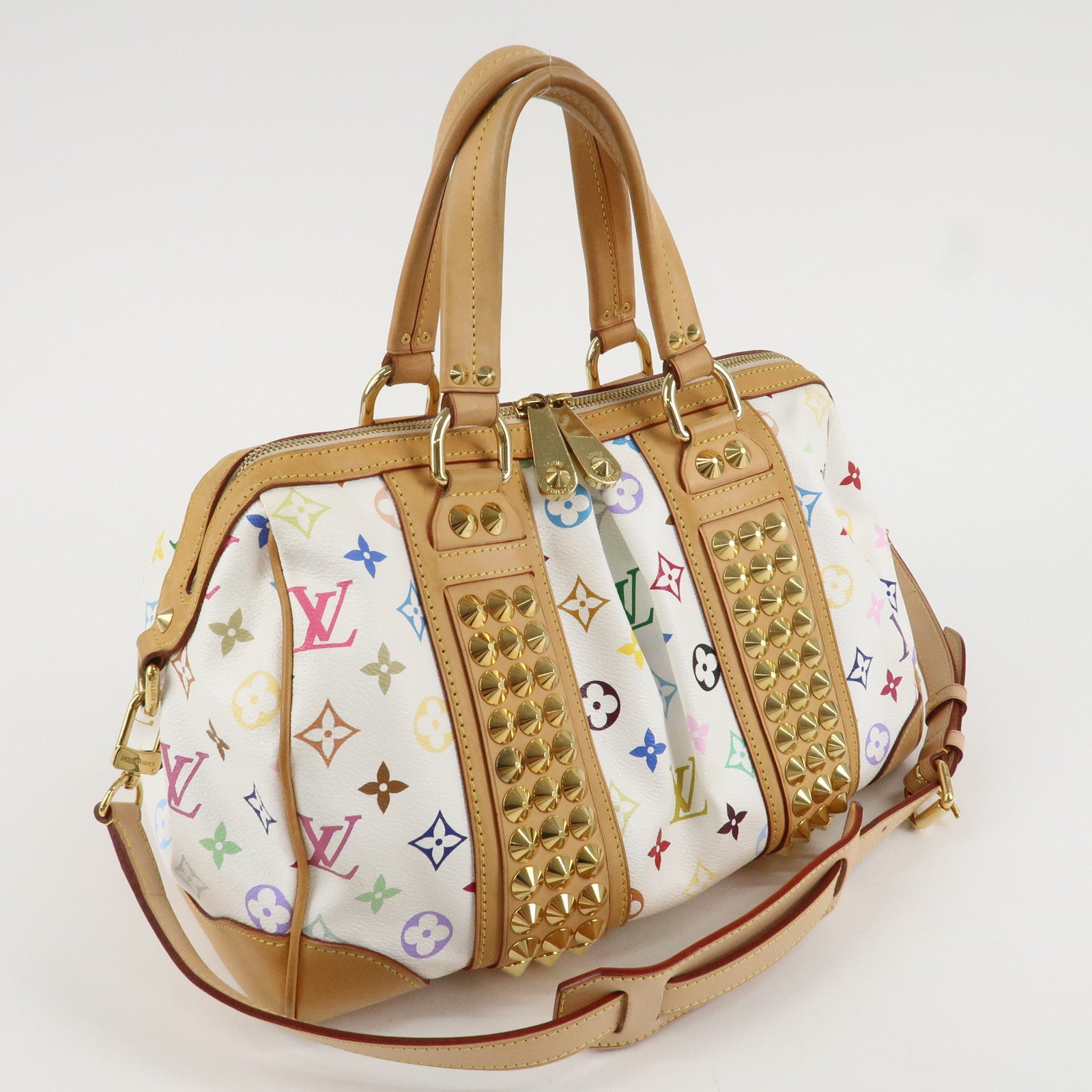 Louis Vuitton Monogram Multicolor Courtney MM 2Way Bag Blanc M45641 Used