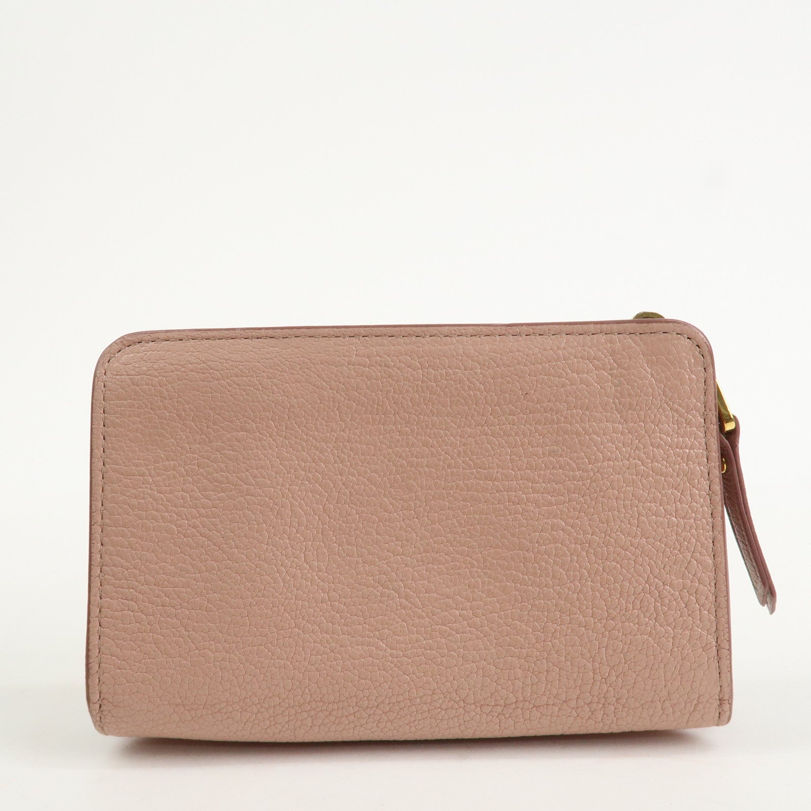 MIU MIU Leather Bi-fold Wallet Compact Wallet Pink 5ML014 Used