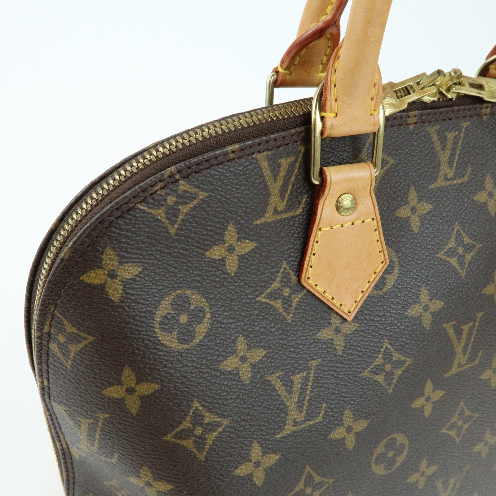 Louis Vuitton Monogram Alma Canvas Leather Hand Bag Brown M51130