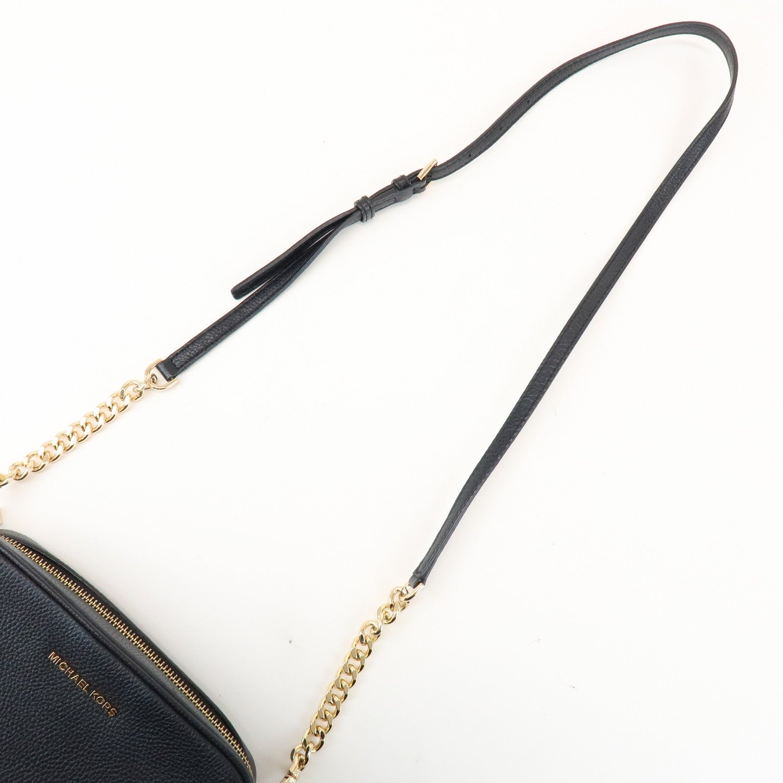 MICHAEL KORS Logo Leather Shoulder Bag Crossbody Bag Black