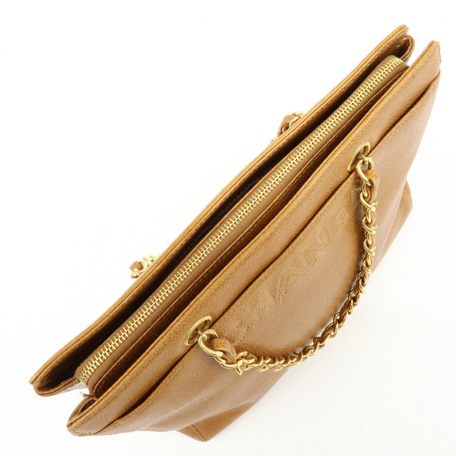 CHANEL Caviarskin Tote Bag Hand Bag Brown A08913