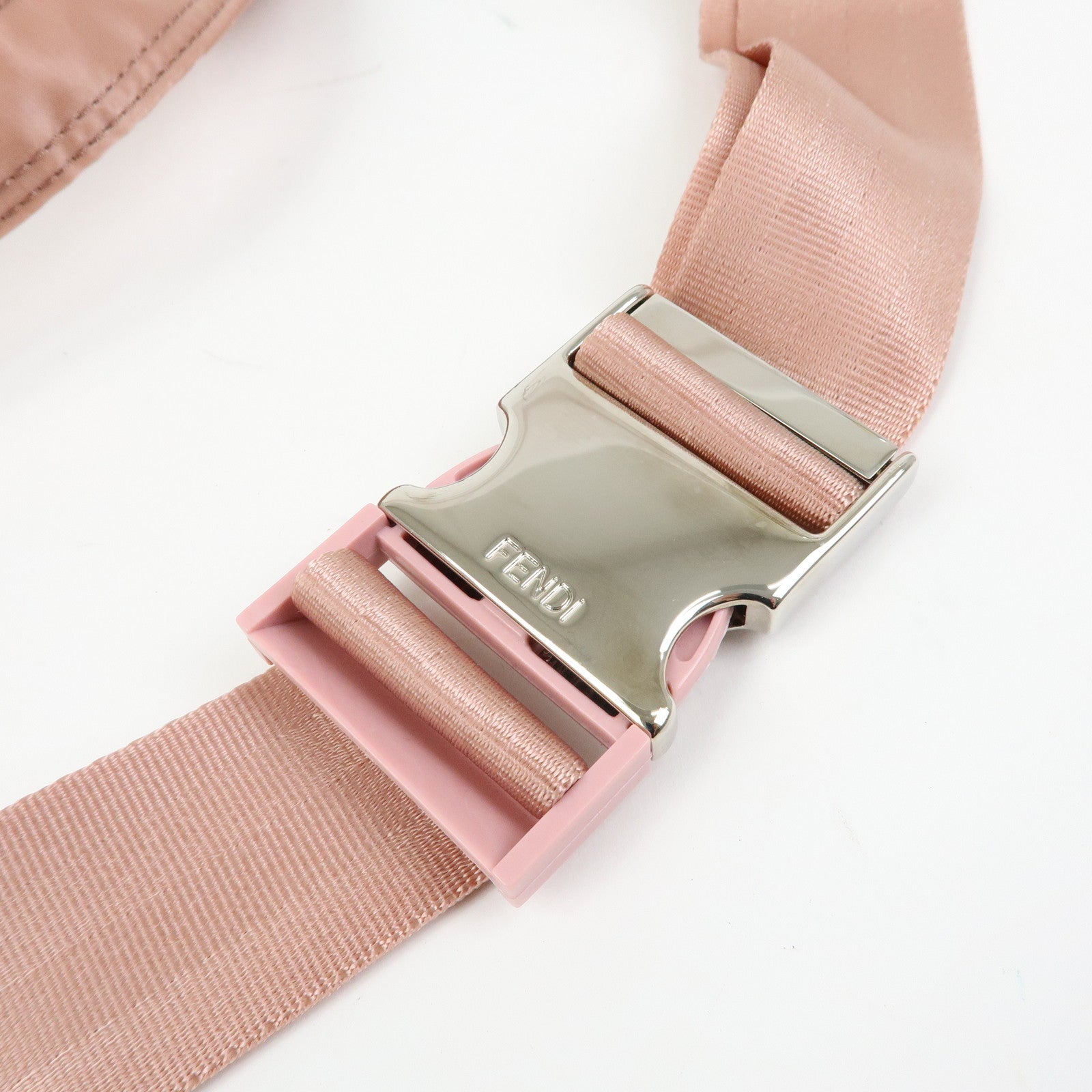 FENDI Baguette Mini Nylon Leather 2WAY Bag ×PORTER Pink 7AS138