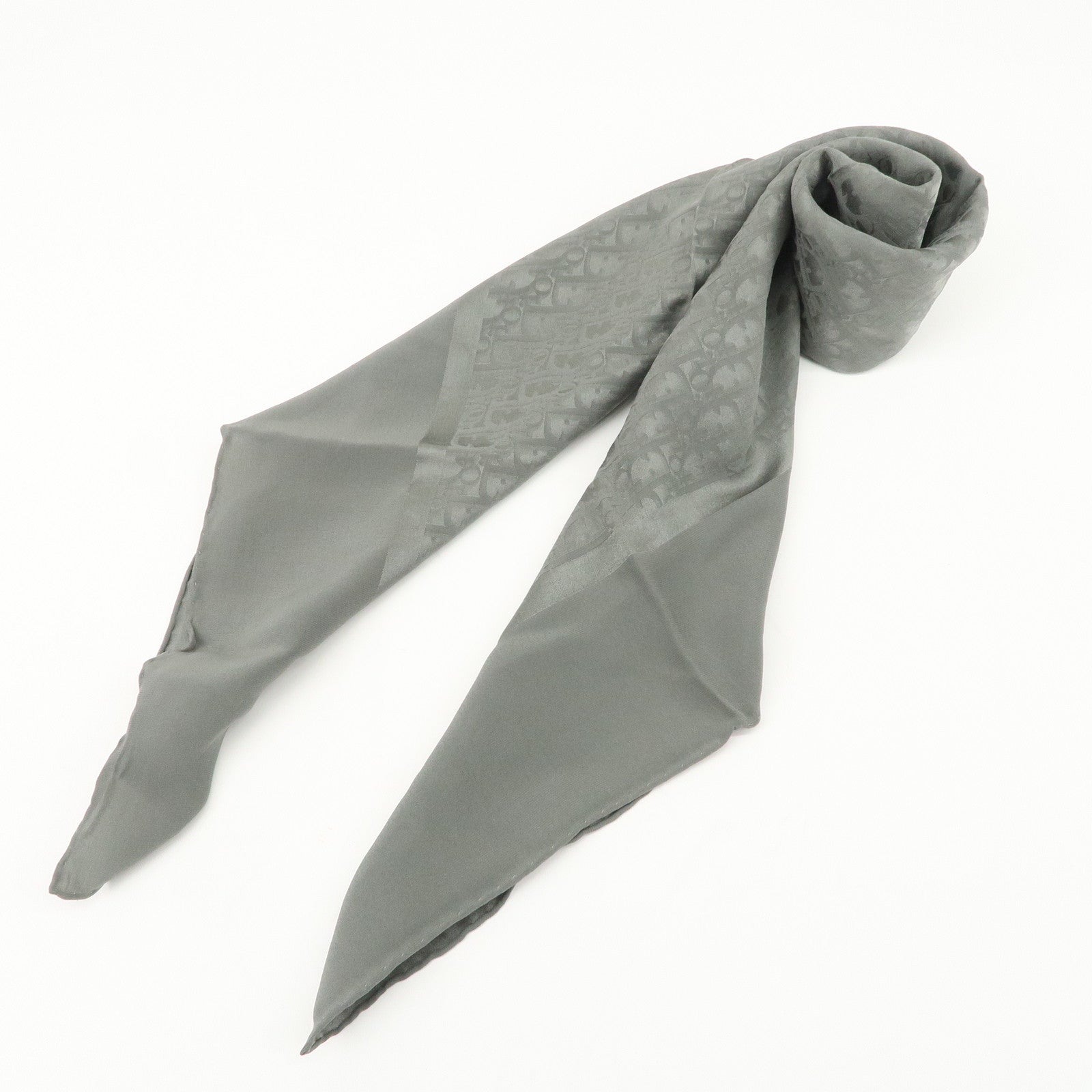 Christian Dior Trotter Silk 100% Scarf Moss Green
