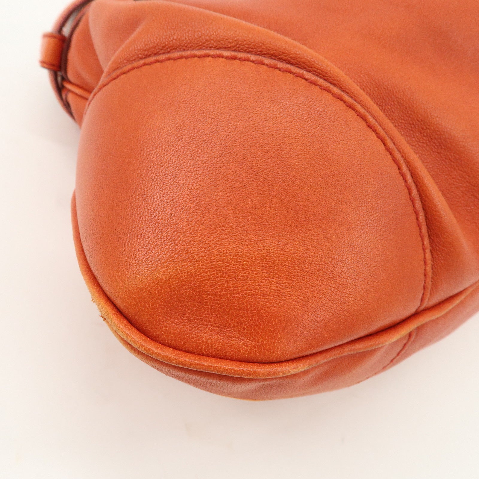 Ferragamo Gancini Gathered Shoulder Bag Hand Bag Orange