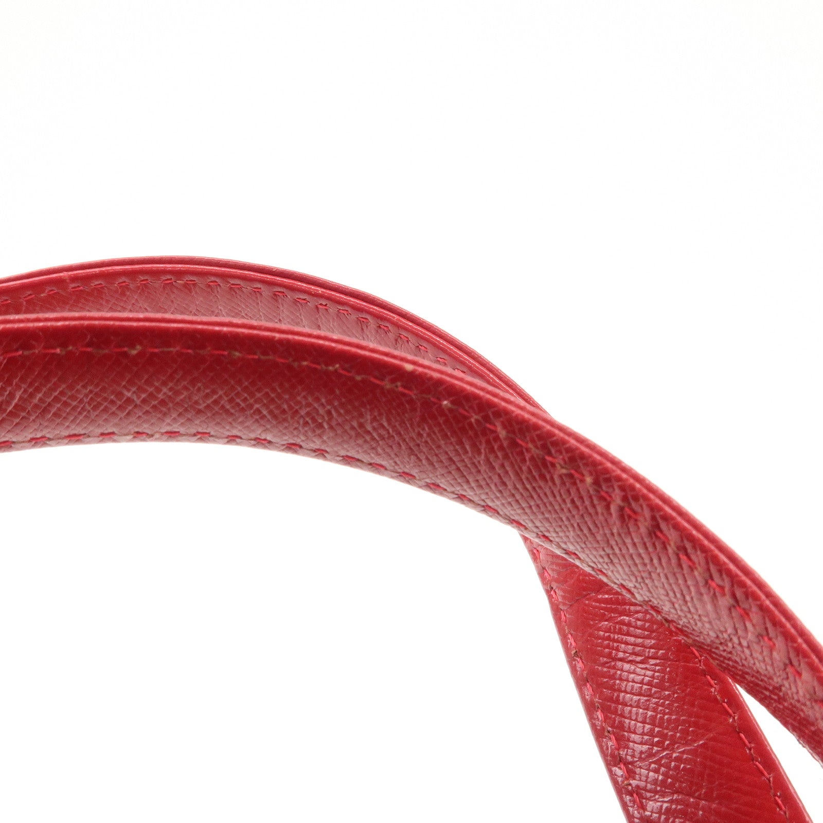 BURBERRY Leather Canvas Tote Bag Hand Bag Nova Plaid Red Beige Used