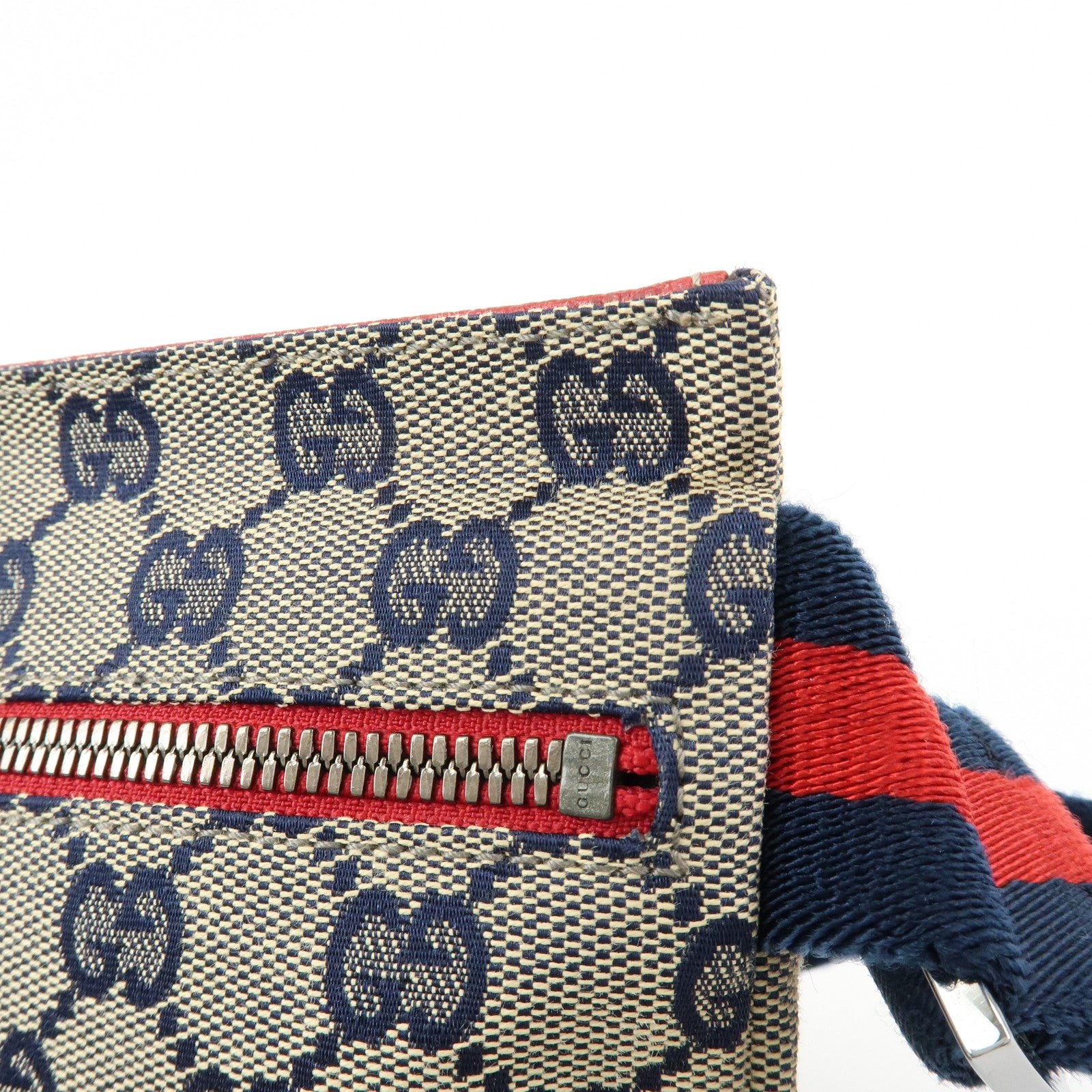 GUCCI Sherry GG Canvas Leather Waist Bag Crossbody Bag 28566