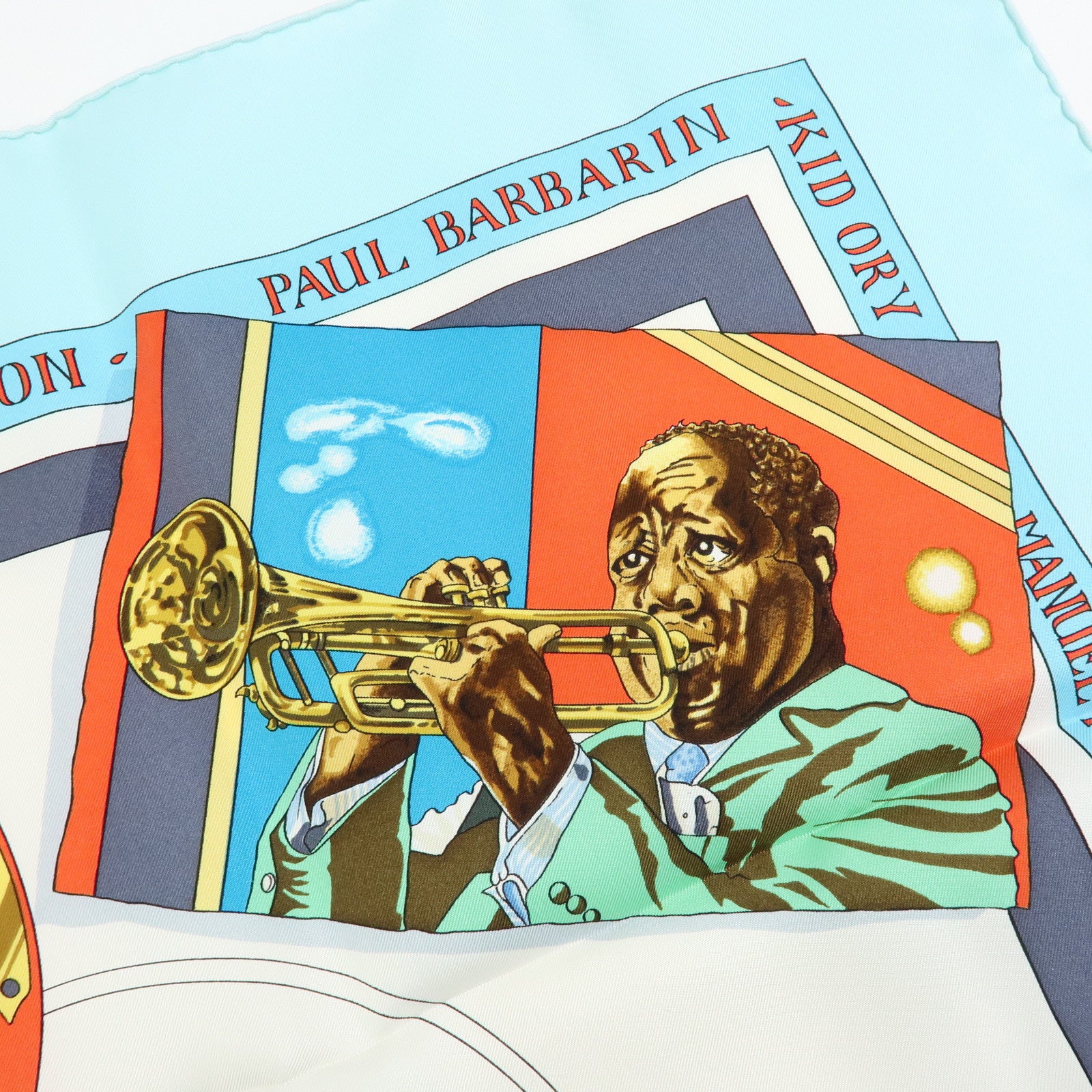 HERMES Carre90 Silk 100% Scarf ORIGINAL NEW ORLEANS CREOLE JAZZ1923