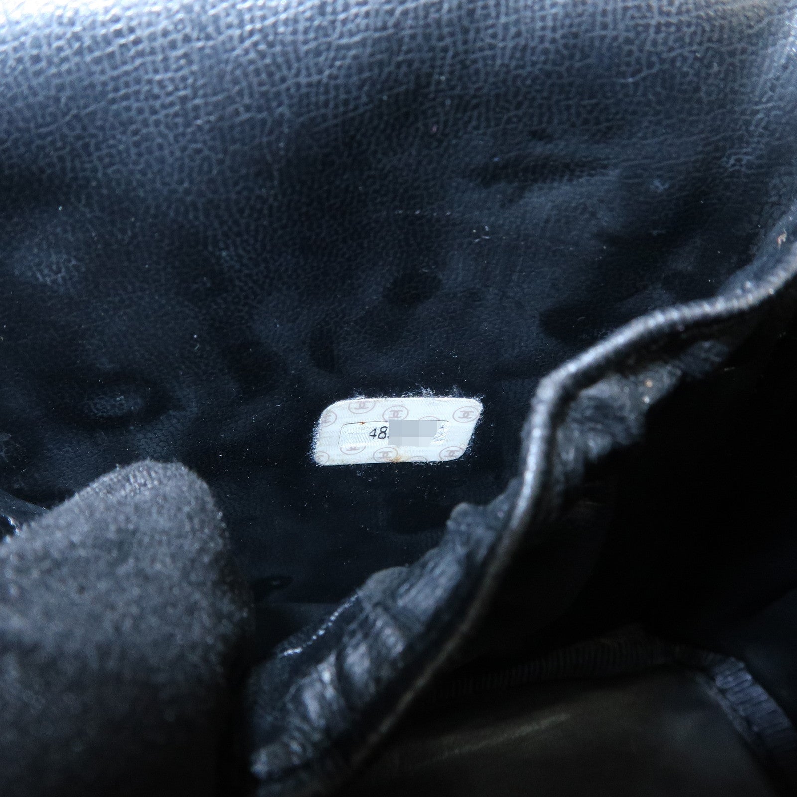 CHANEL COCO Mark Caviarskin Vanity Bag Hand Bag Black A01998