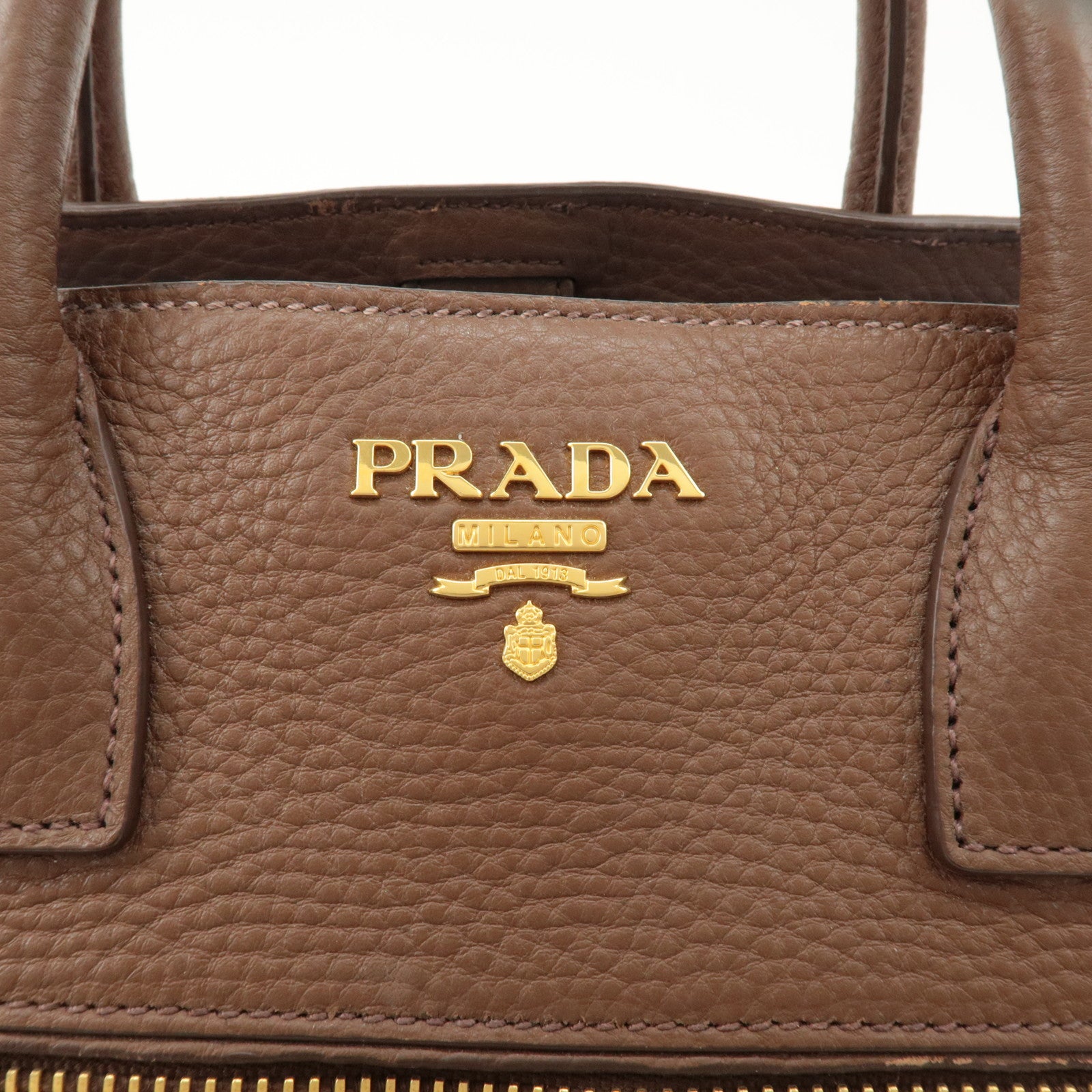 PRADA Vitello Daino Leather 2Way Tote Bag Shoulder Bag BN2545 Used