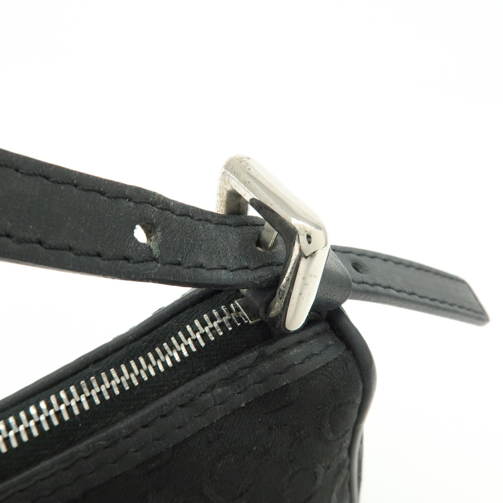 CELINE C Macadam Leather Shoulder Hand Bag Accessory Pouch Black