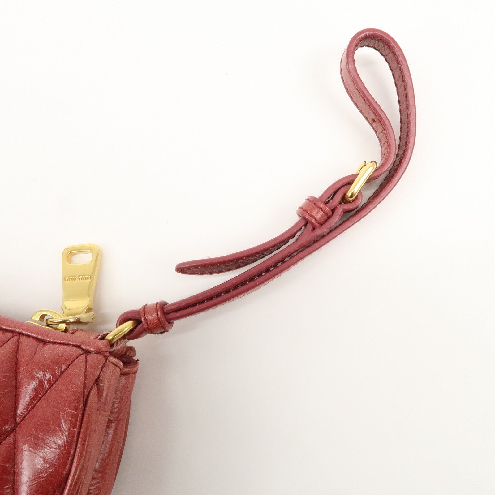 MIU MIU Matelasse Leather MI Clutch Bag Pink 5N1455