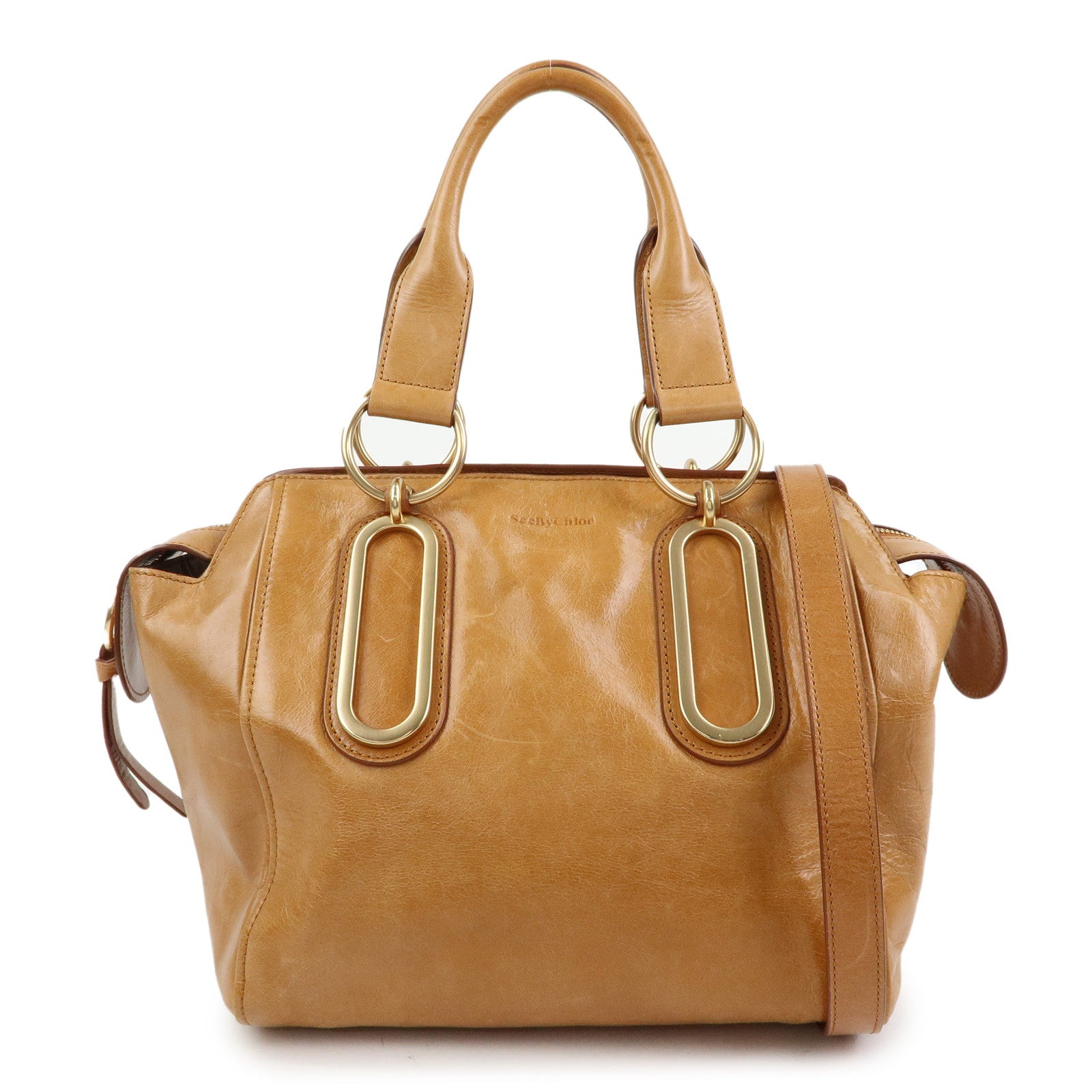 Chloe See by Chloe Page 2Way Bag Shoulder Bag Hand Bag Brown