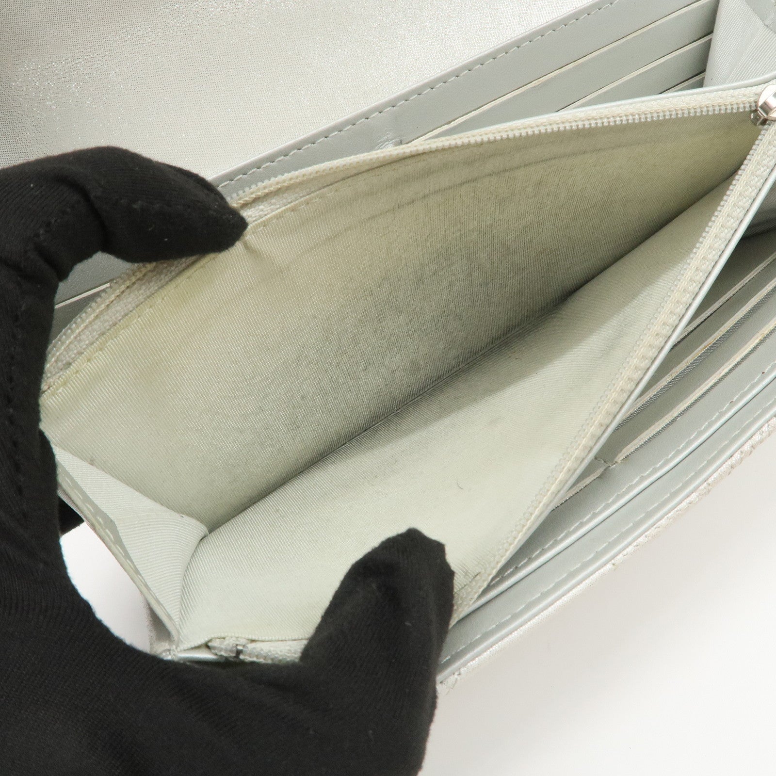 CHANEL Lamb Skin Star Embossed Flap Long Wallet 2017 Limited A70097