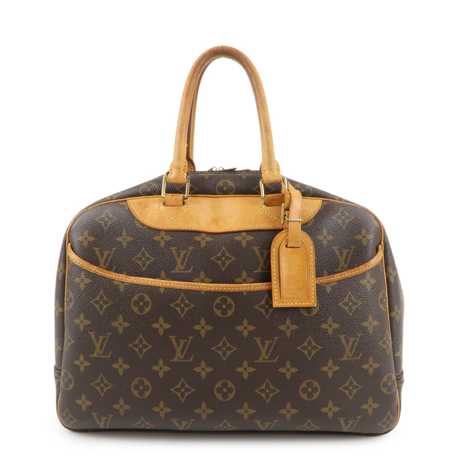 Louis Vuitton Monogram Deauville Hand Bag Brown M47270 Used