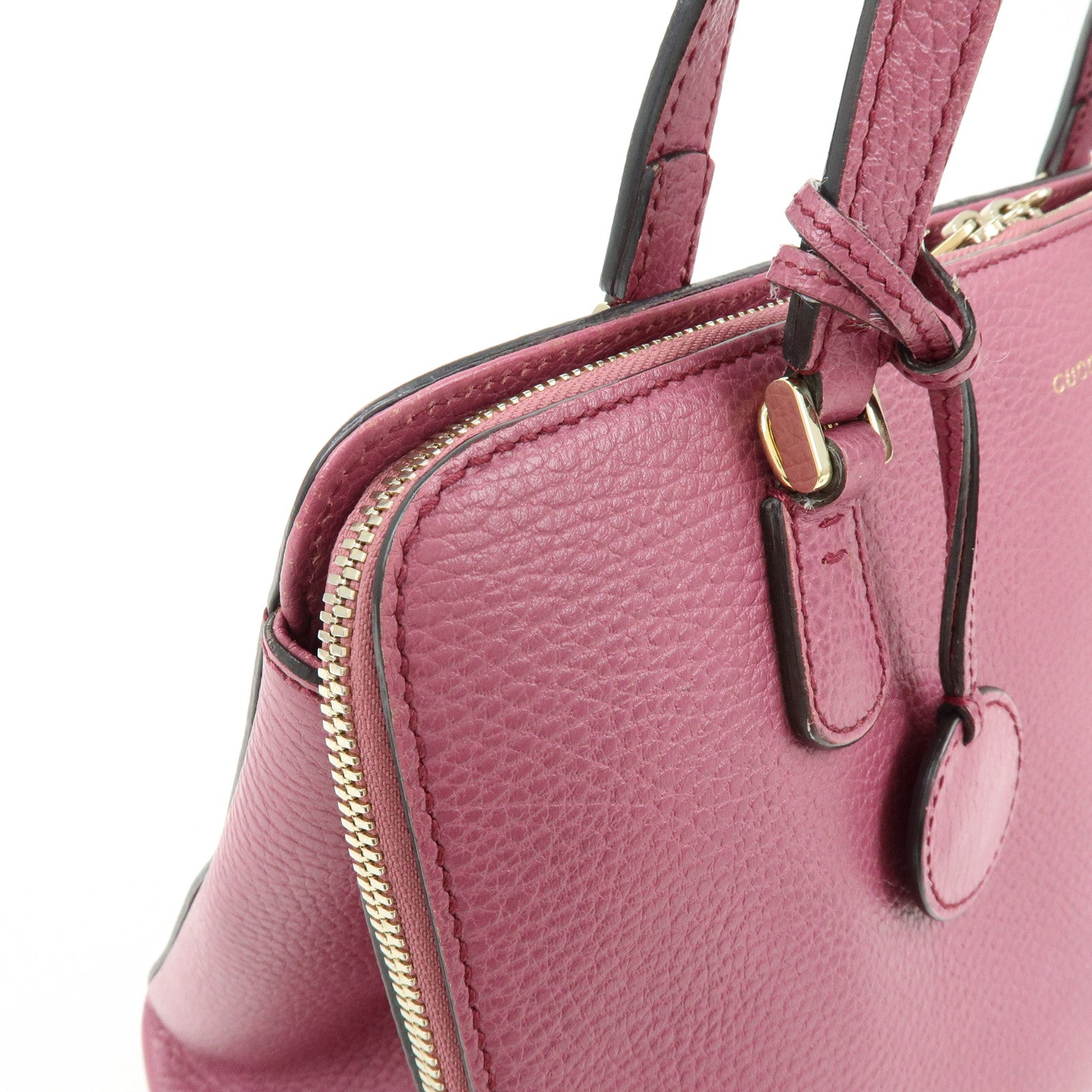 GUCCI Logo Leather 2Way Bag Hand Bag Shoulder Bag Pink 391987