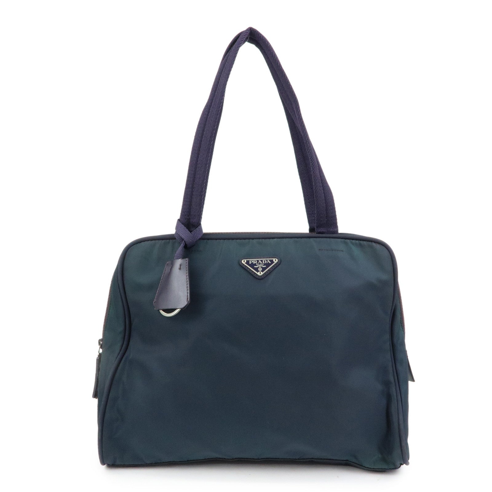PRADA Triangle Logo Nylon Tote Bag Hand Bag Shoulder Bag Purple
