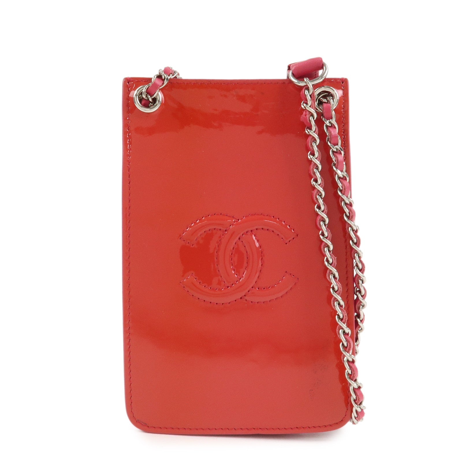 CHANEL COCO Mark Chain Shoulder Crossbody Bag Red Pink A92304