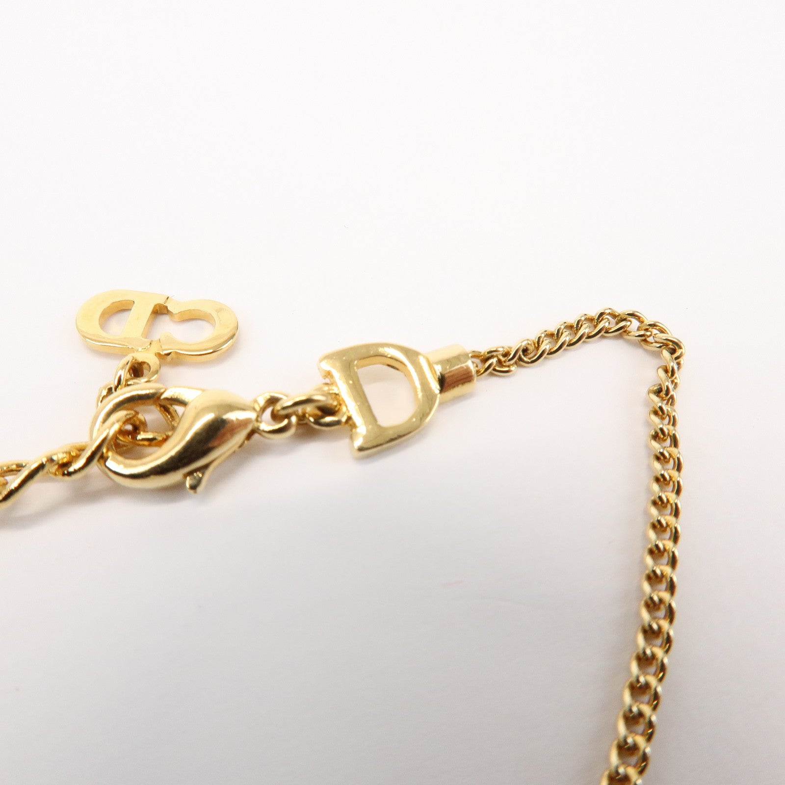 Christian Dior Logo D Motif Metal Bracelet Gold