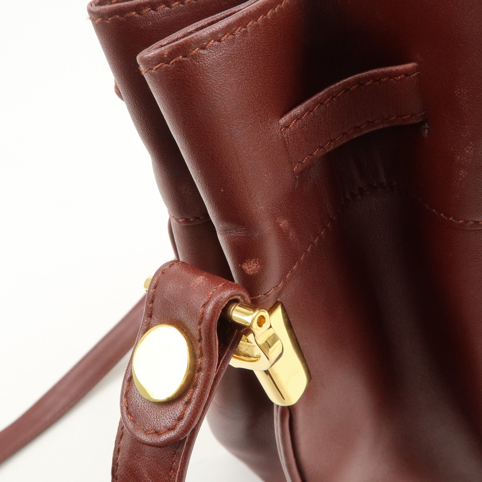 Cartier Must de Cartier Calf Leather Shoulder Bag Burgundy