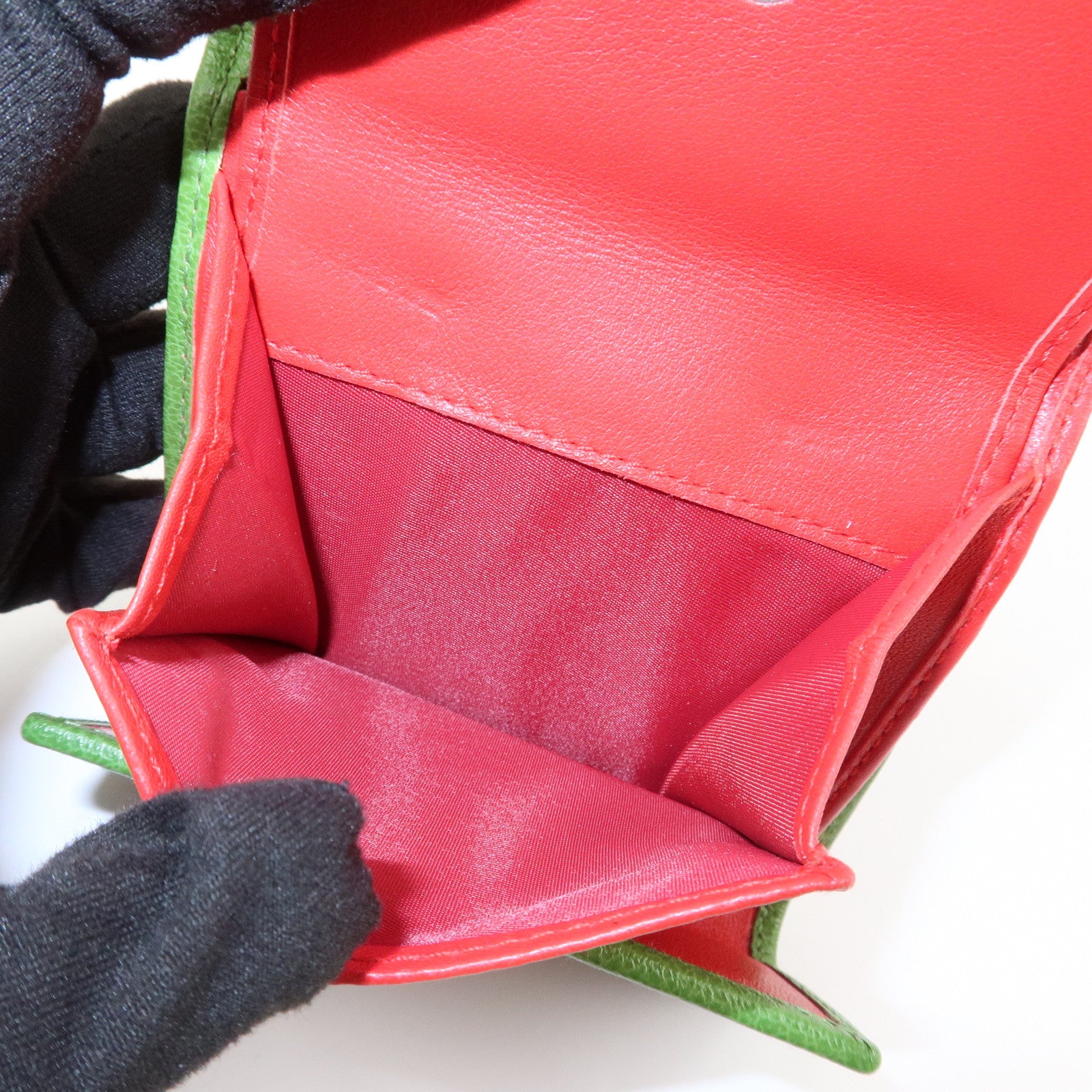 Christian Dior Rasta Trotter PVC Leather Compact Wallet Brown Green