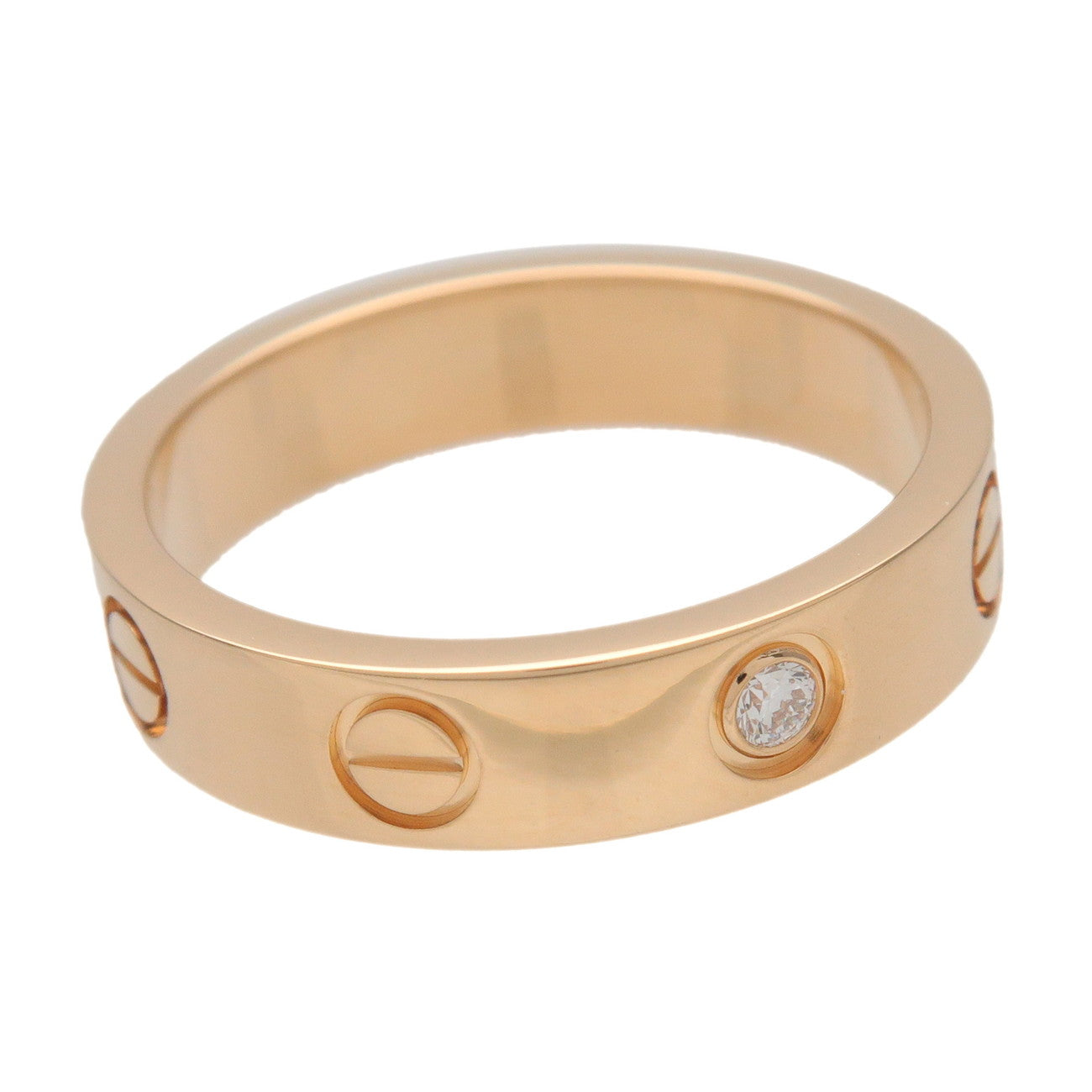 Cartier Mini Love 1P Diamond Ring K18 750 #49 US5 EU9 HK49
