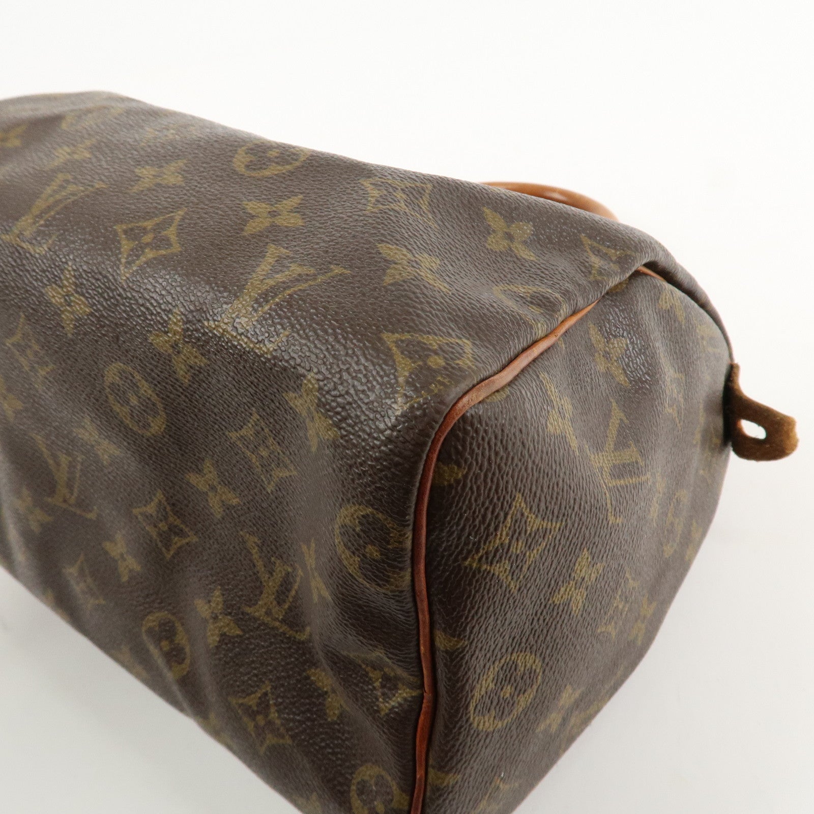 Louis Vuitton Monogram Canvas Leather Speedy 25 Boston Bag M41528