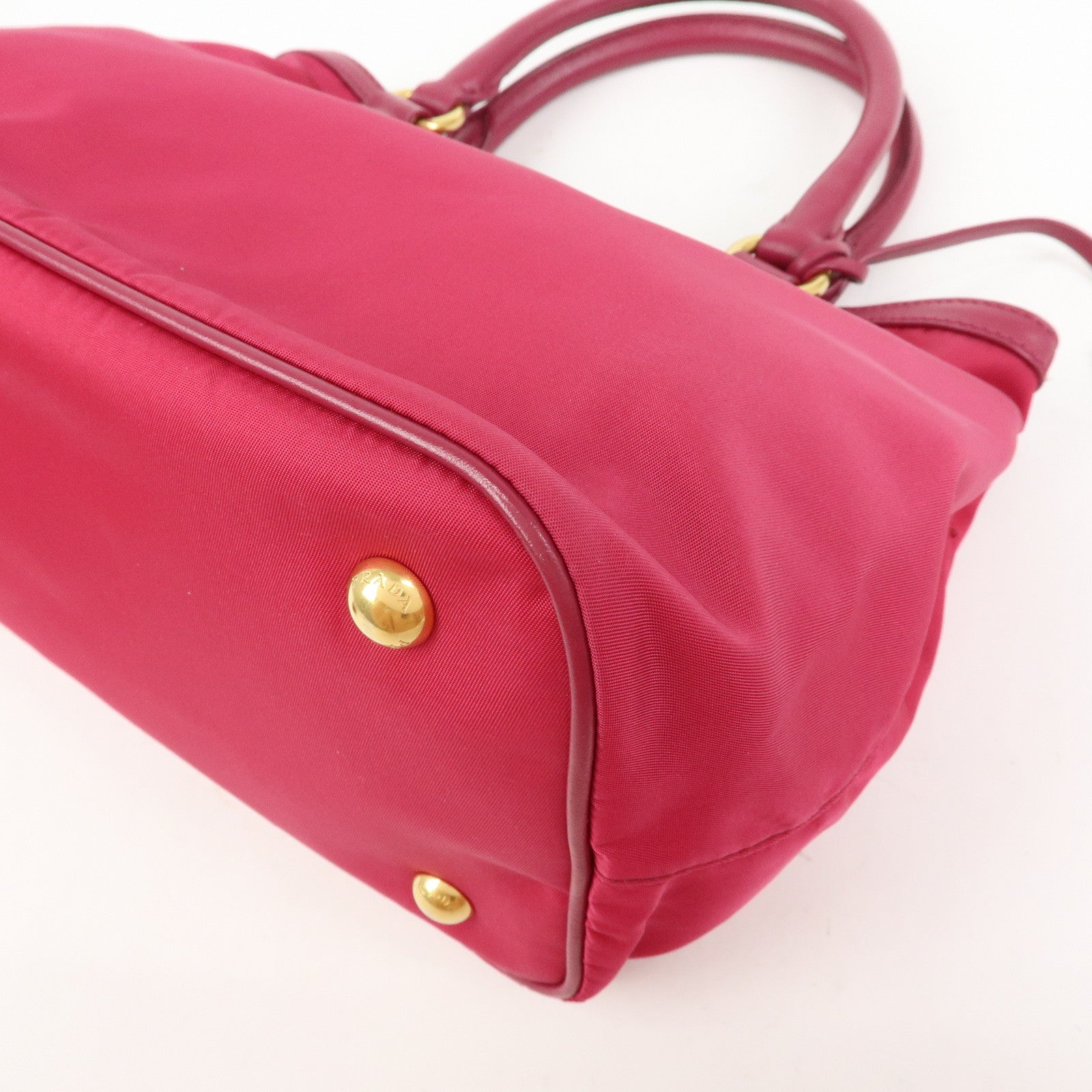 PRADA Nylon Leather 2Way Bag Hand Bag Shoulder Bag Pink 1BA172