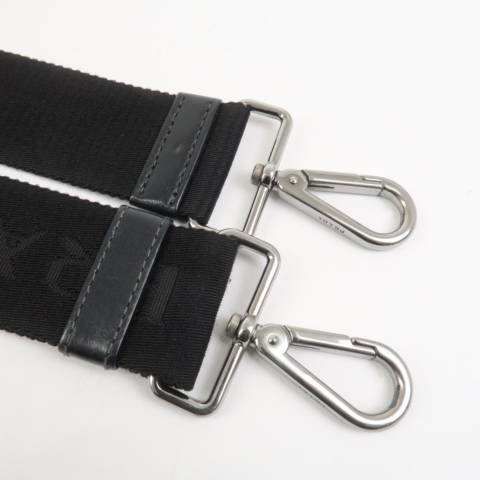 PRADATriangle Logo Nylon 2Way Hand Shoulder Bag Black Khaki BN1959