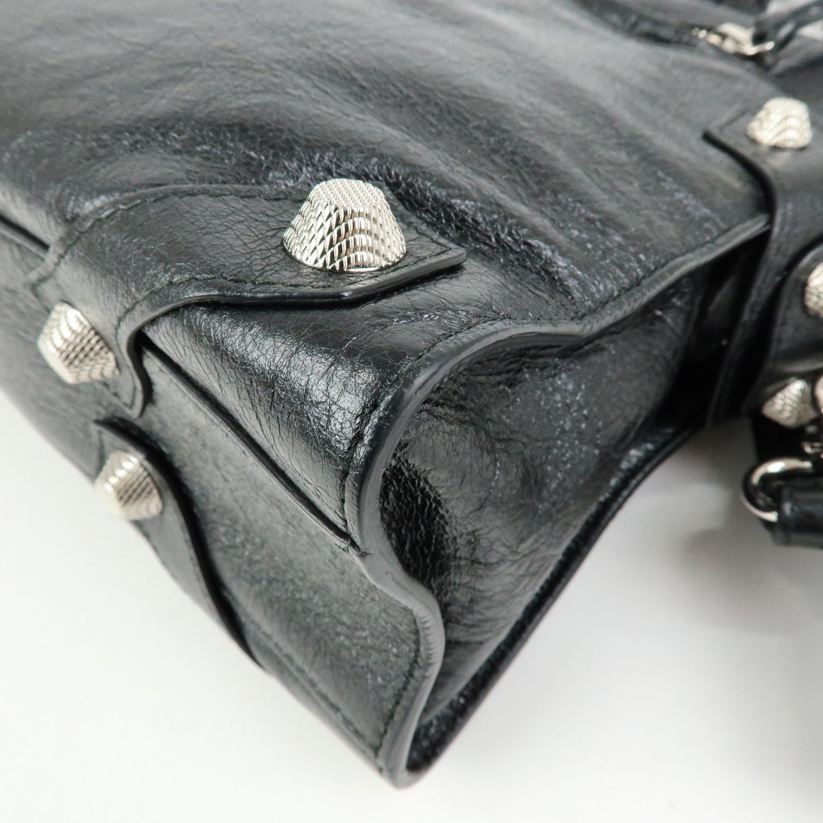 BALENCIAGA Padlock All Afternoon Mute City 2Way Bag Black 443698