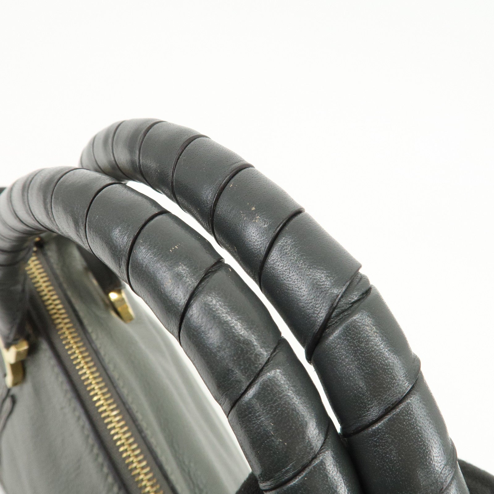 Chloe Marcie Leather Tote Bag Shoulder Bag Hand Bag Gray