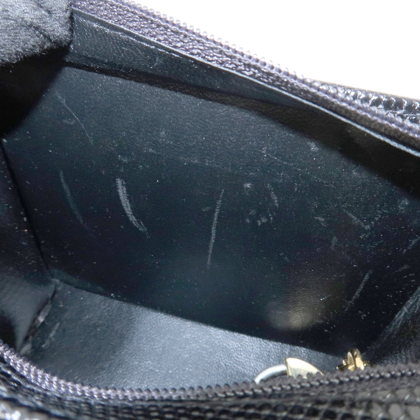 Ferragamo Set Of 2 Leather Nylon Pouch Black Purple Gold