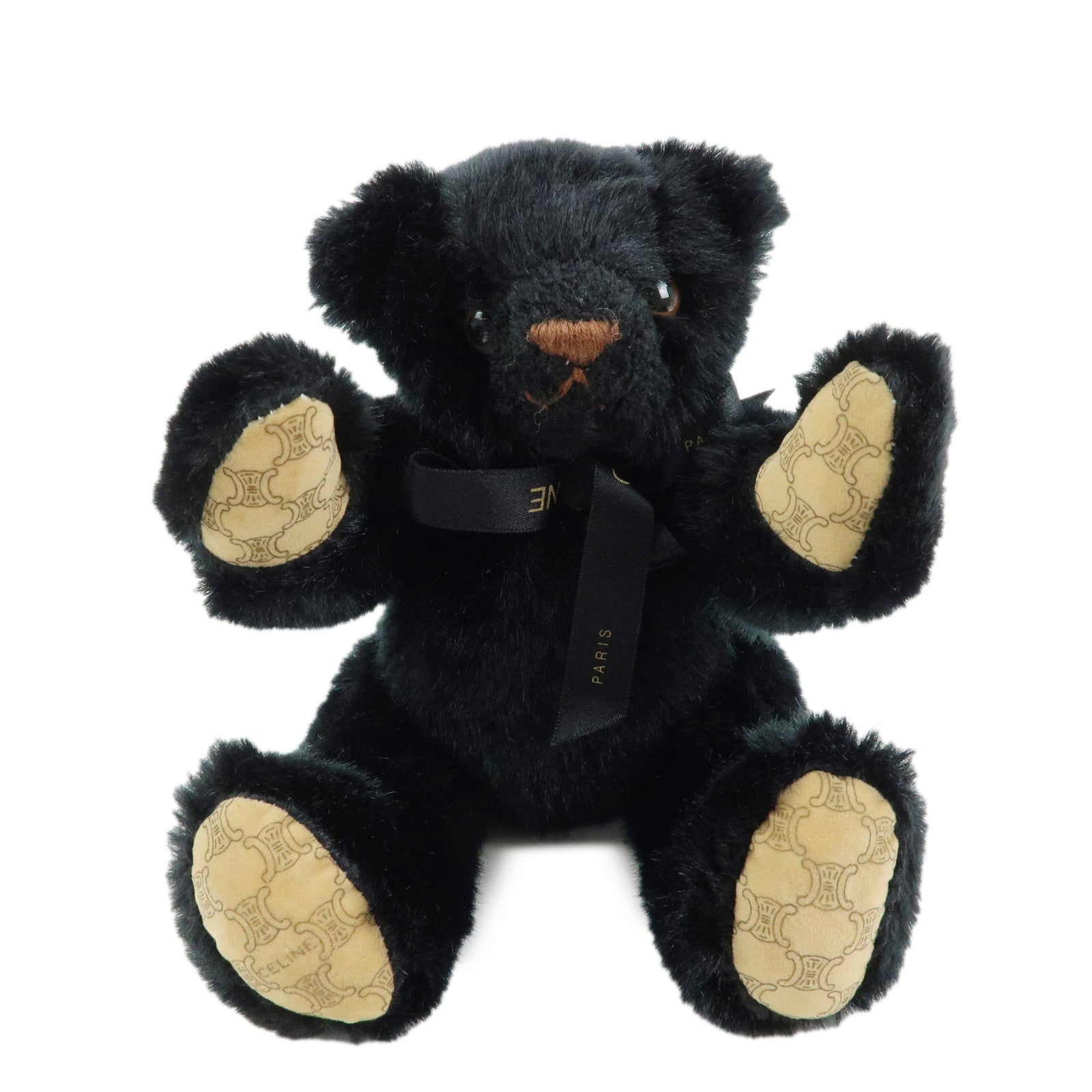 CELINE Macadam Teddy Bear Polyester Stuffed Animal Black