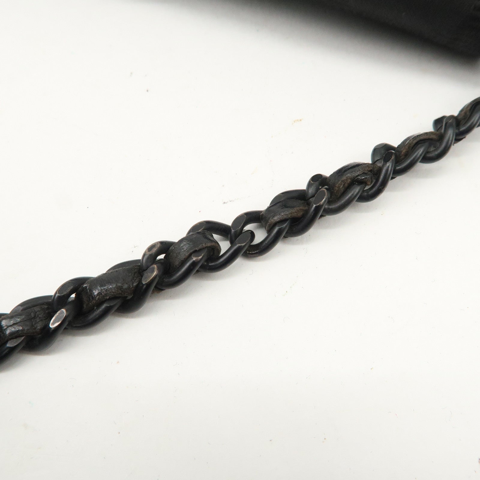 Chanel New Travel Line Nylon Jacquard Leather Chain Wallet Black A15772 Used