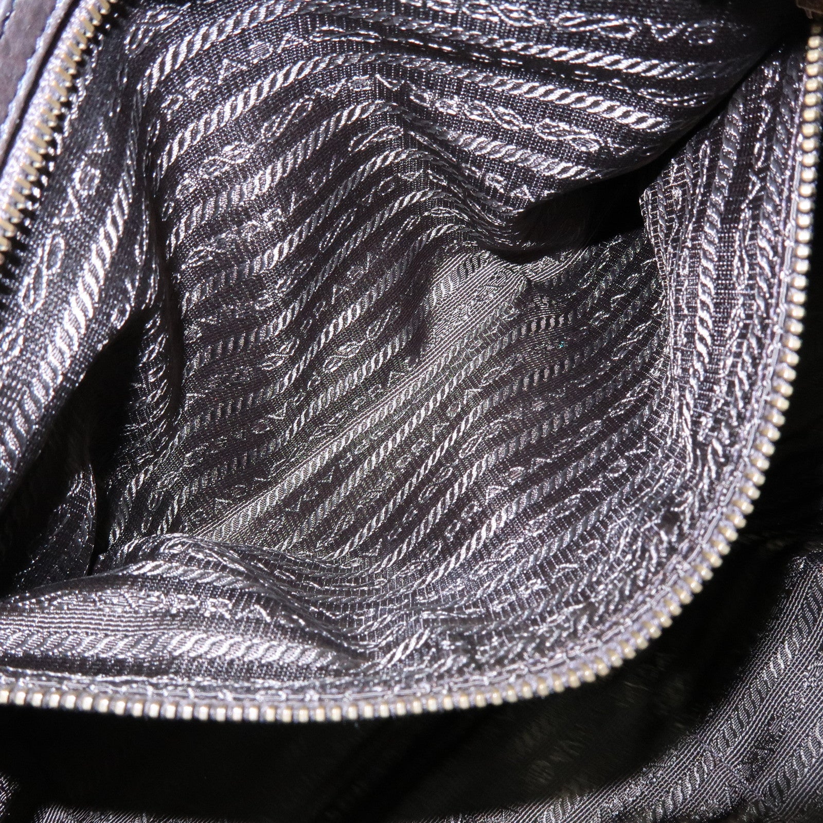 PRADA Triangle Logo Nylon Leather 2Way Hand Shoulder Bag Black