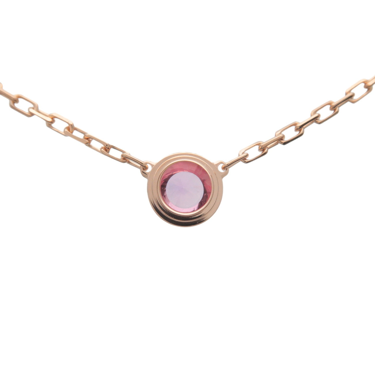 Cartier Saphir Legere 1P Pink Sapphire Necklace 750PG Rose Gold