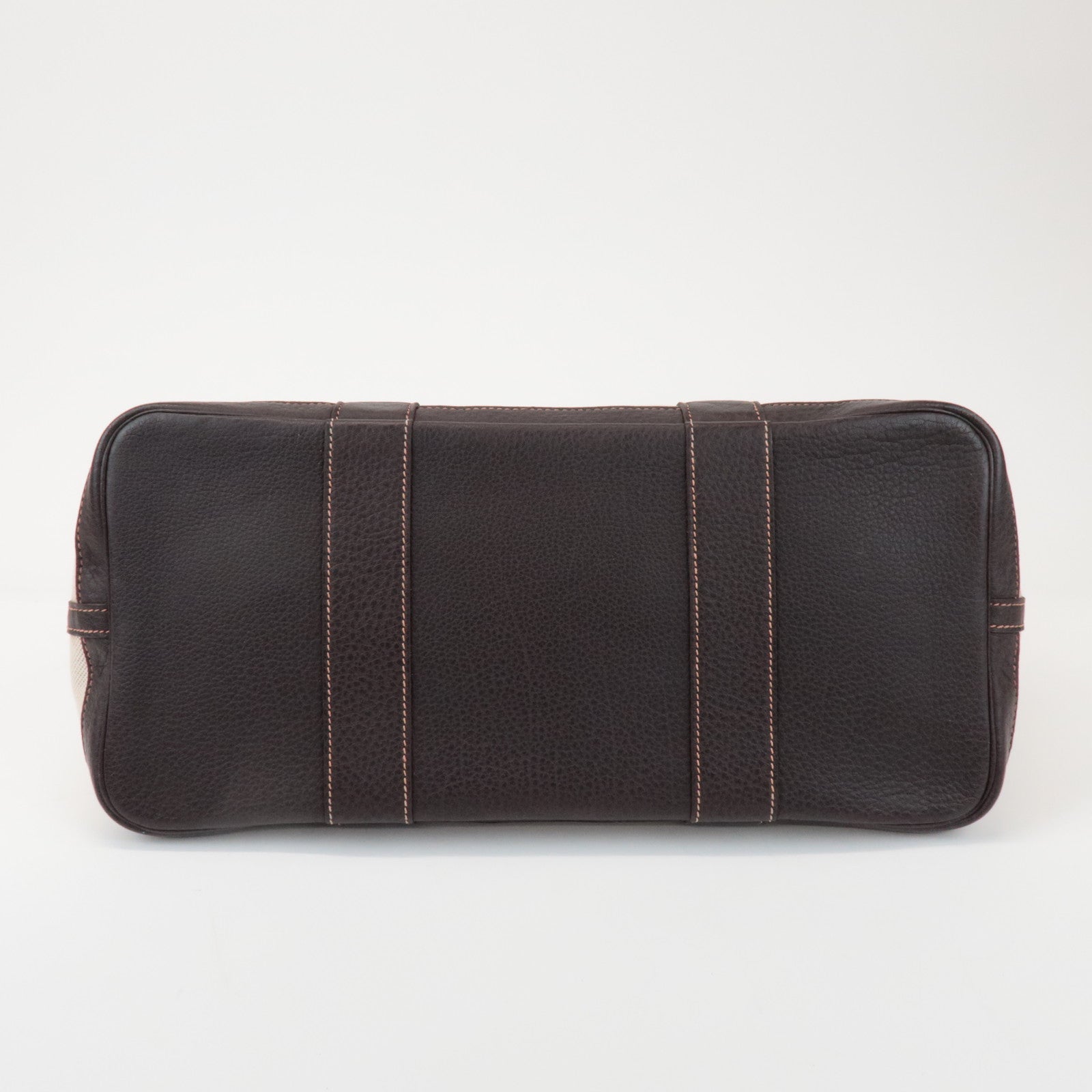 HERMES Toile Ash Garden Party PM □H Stamped Tote Bag Brown