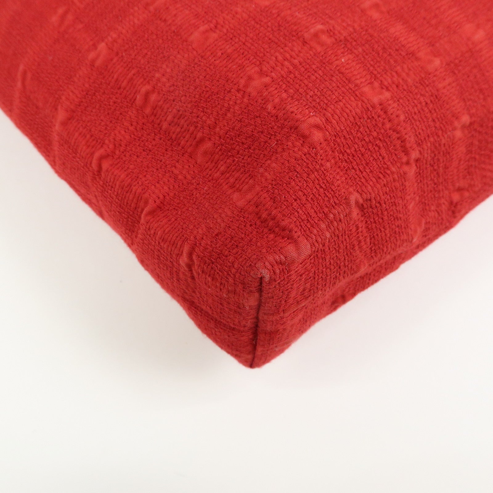 HERMES Amedaba GM Canvas Leather Tote Bag Hand Bag Red