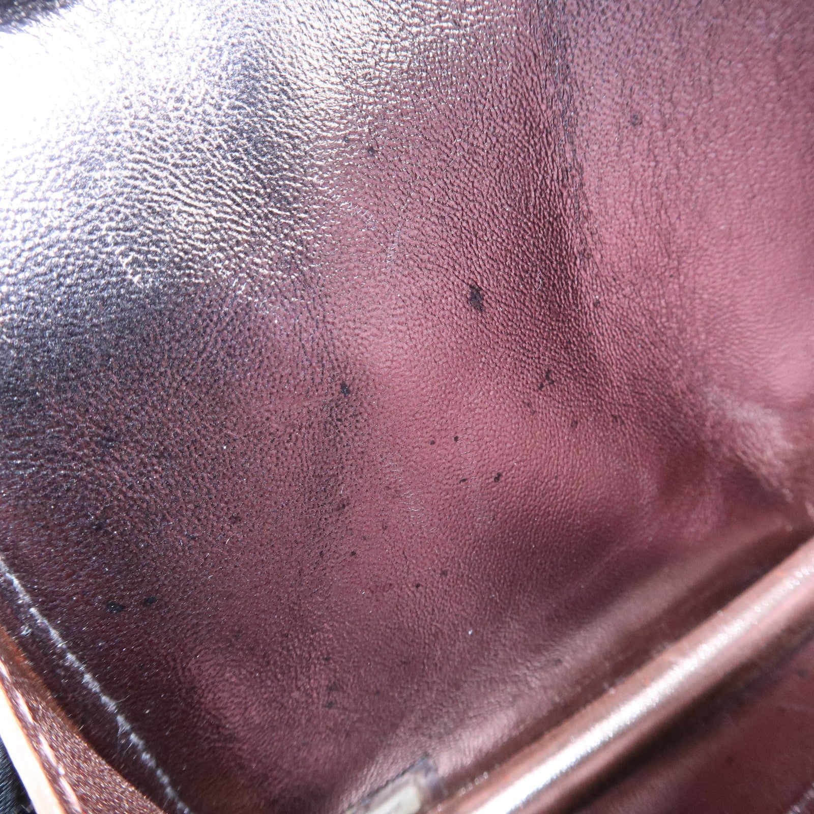 CHANEL Chocolate Bar Leather Clutch Bag Hand Bag Silver