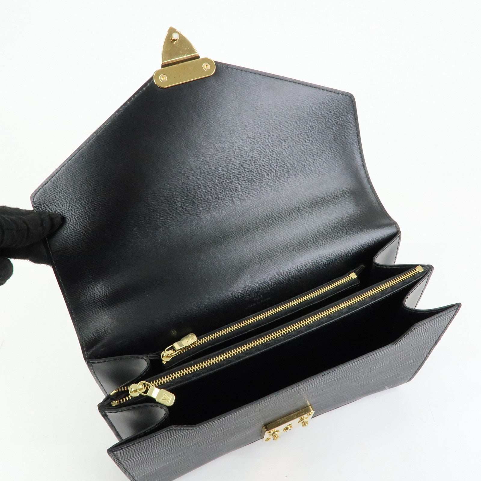 Louis Vuitton Epi Concorde Leather Hand Bag Noir Black M52132