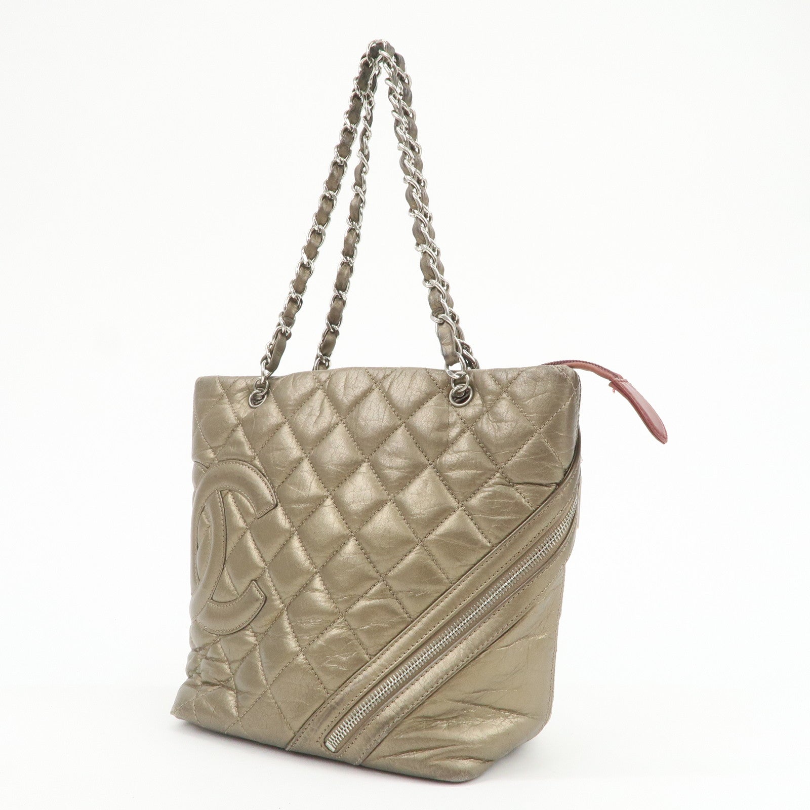 CHANEL Cambon Line Cotton Club Chain Shoulder Bag Tote Bag A34317